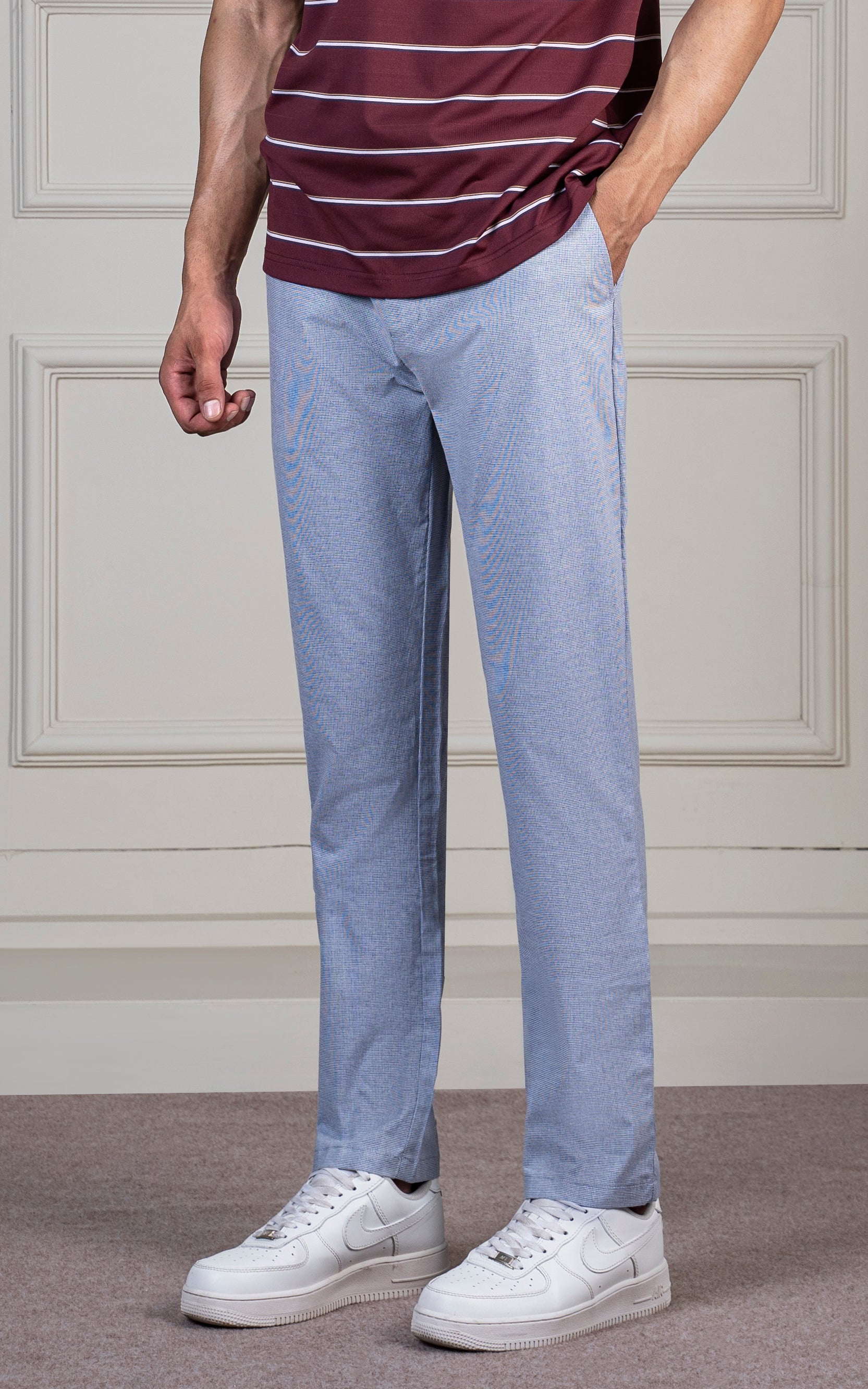 HOUNDSTOOTH SMART FIT PANT BLUE