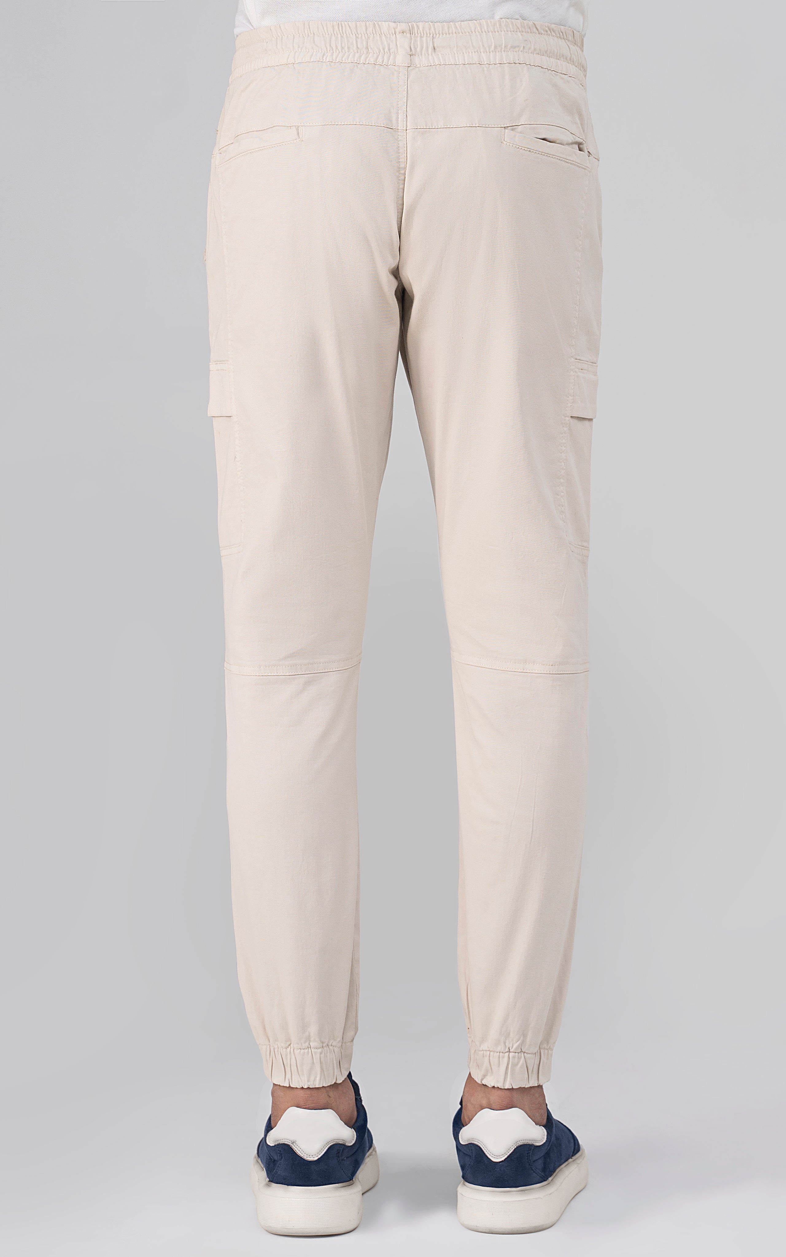 SLIM FIT CARGO TROUSER ECRO WHITE