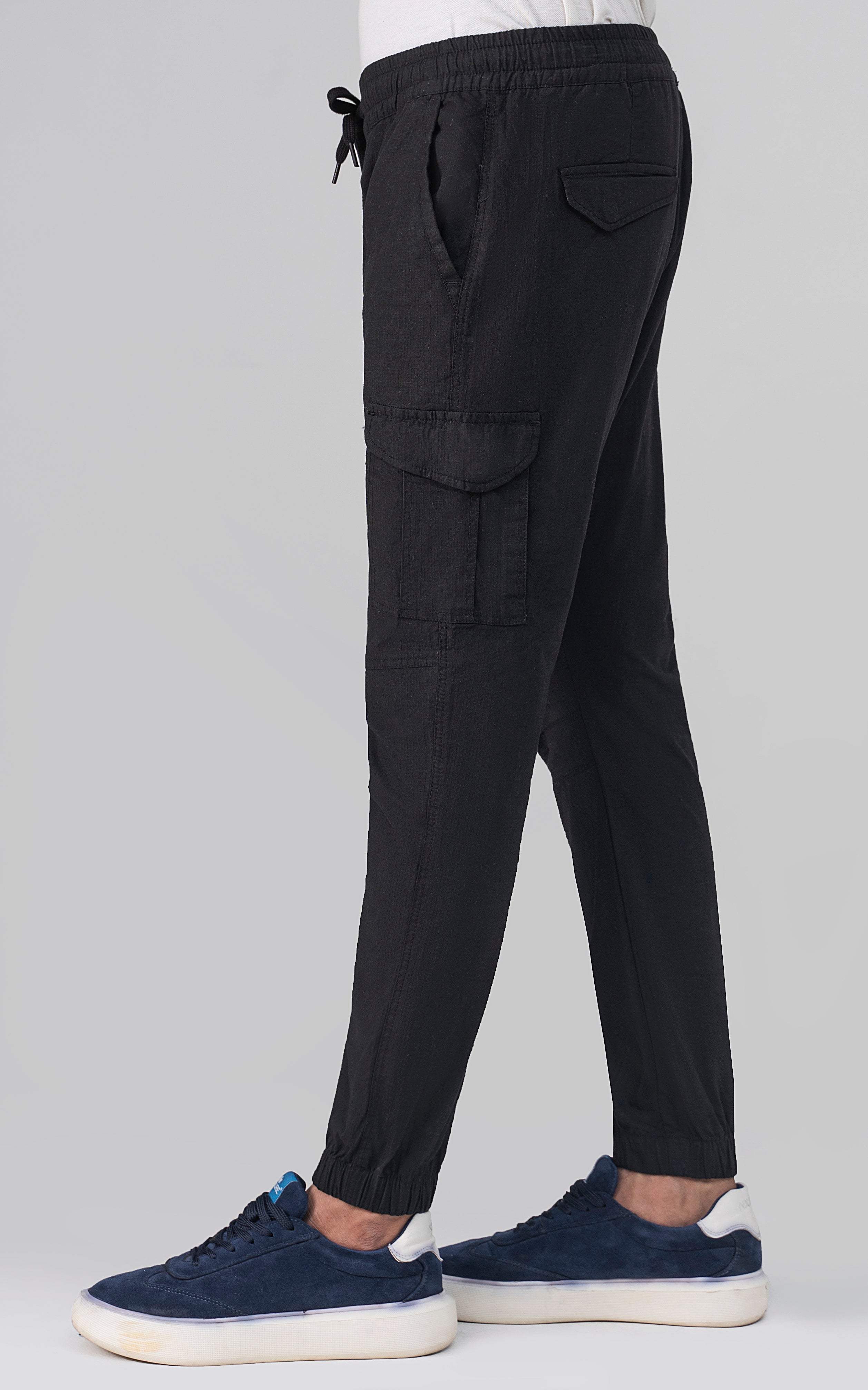 SLIM FIT CARGO TROUSER BLACK