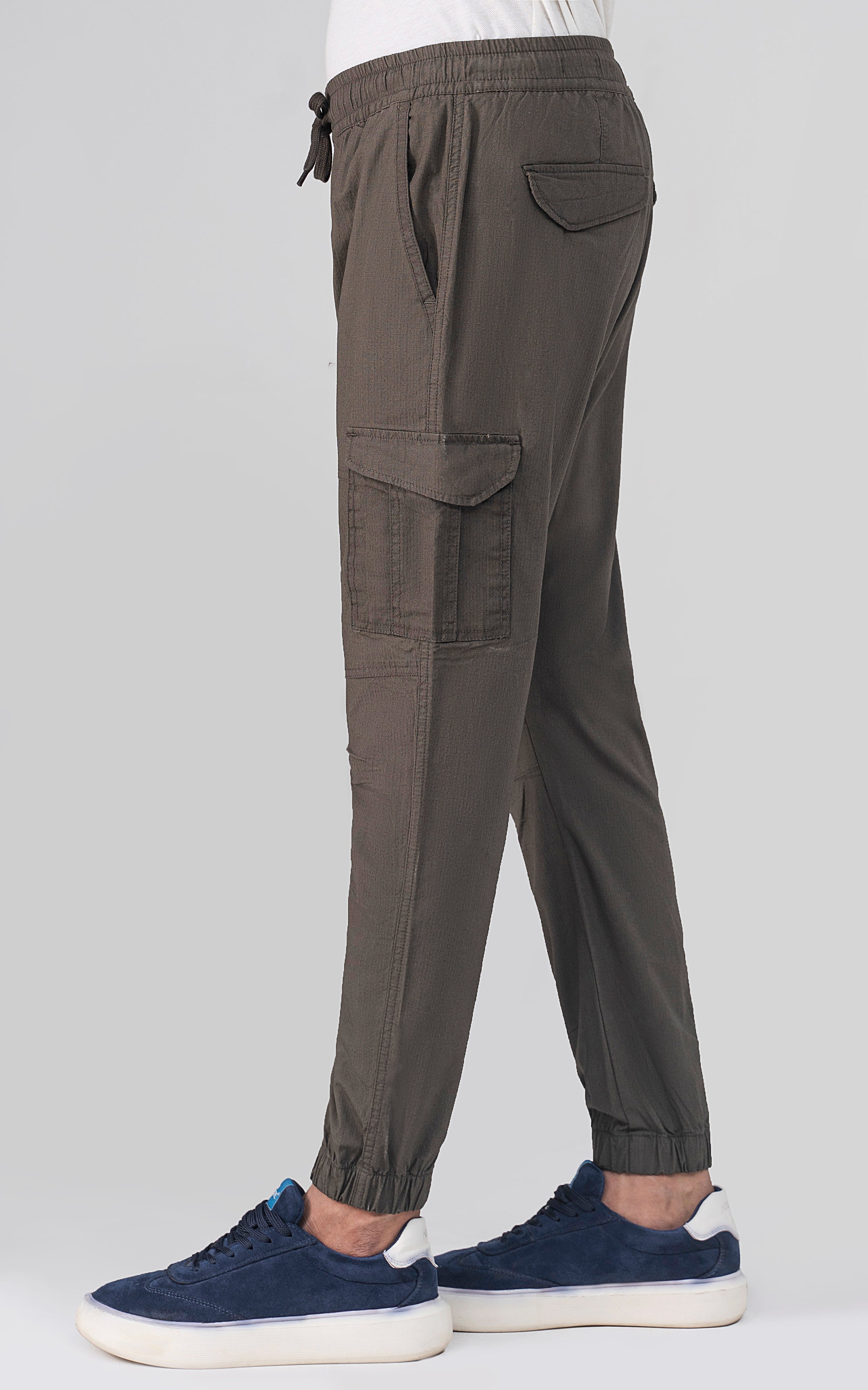 SLIM FIT CARGO TROUSER DARK OLIVE