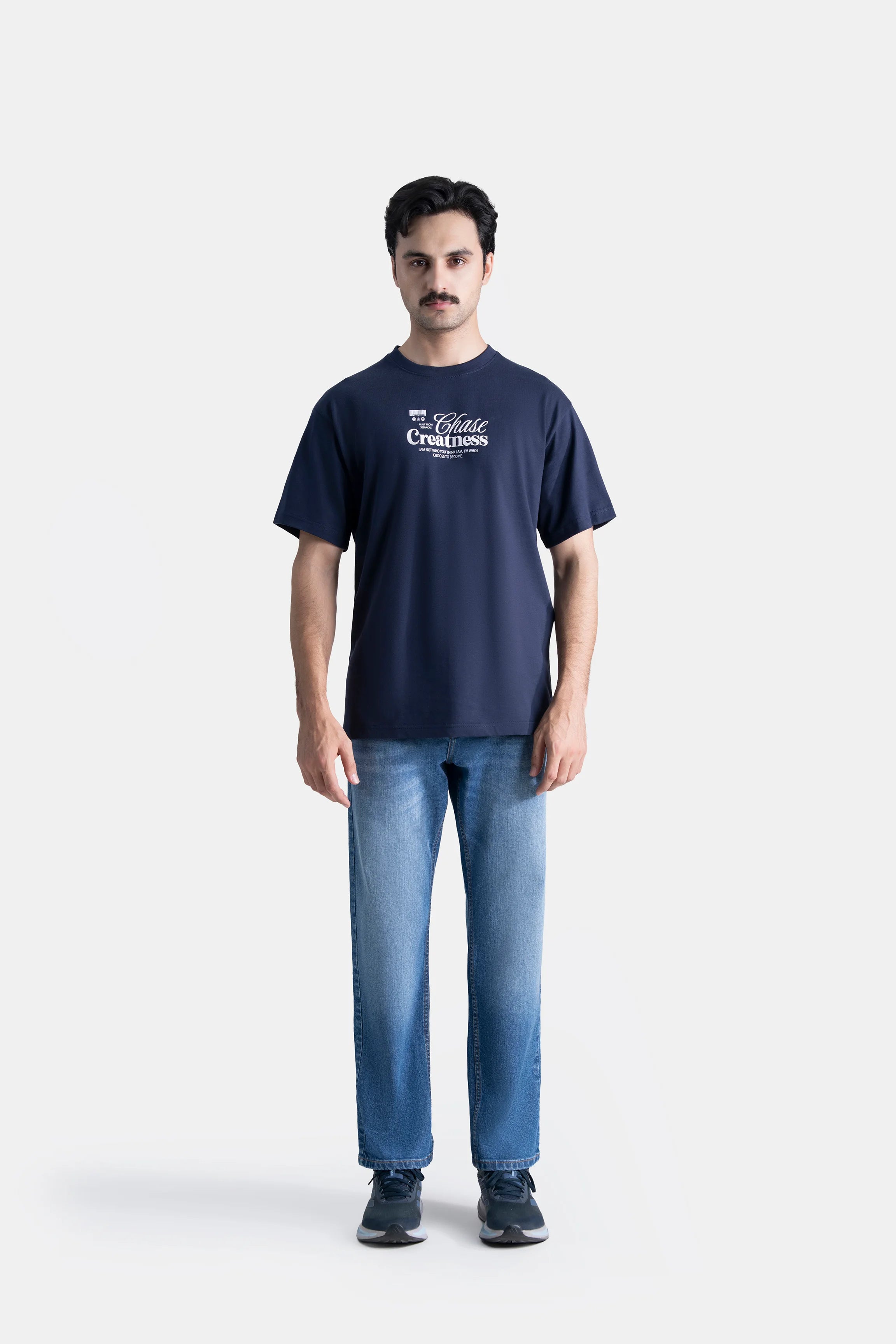 CREW NECK  GRAPHIC T SHIRT NAVY