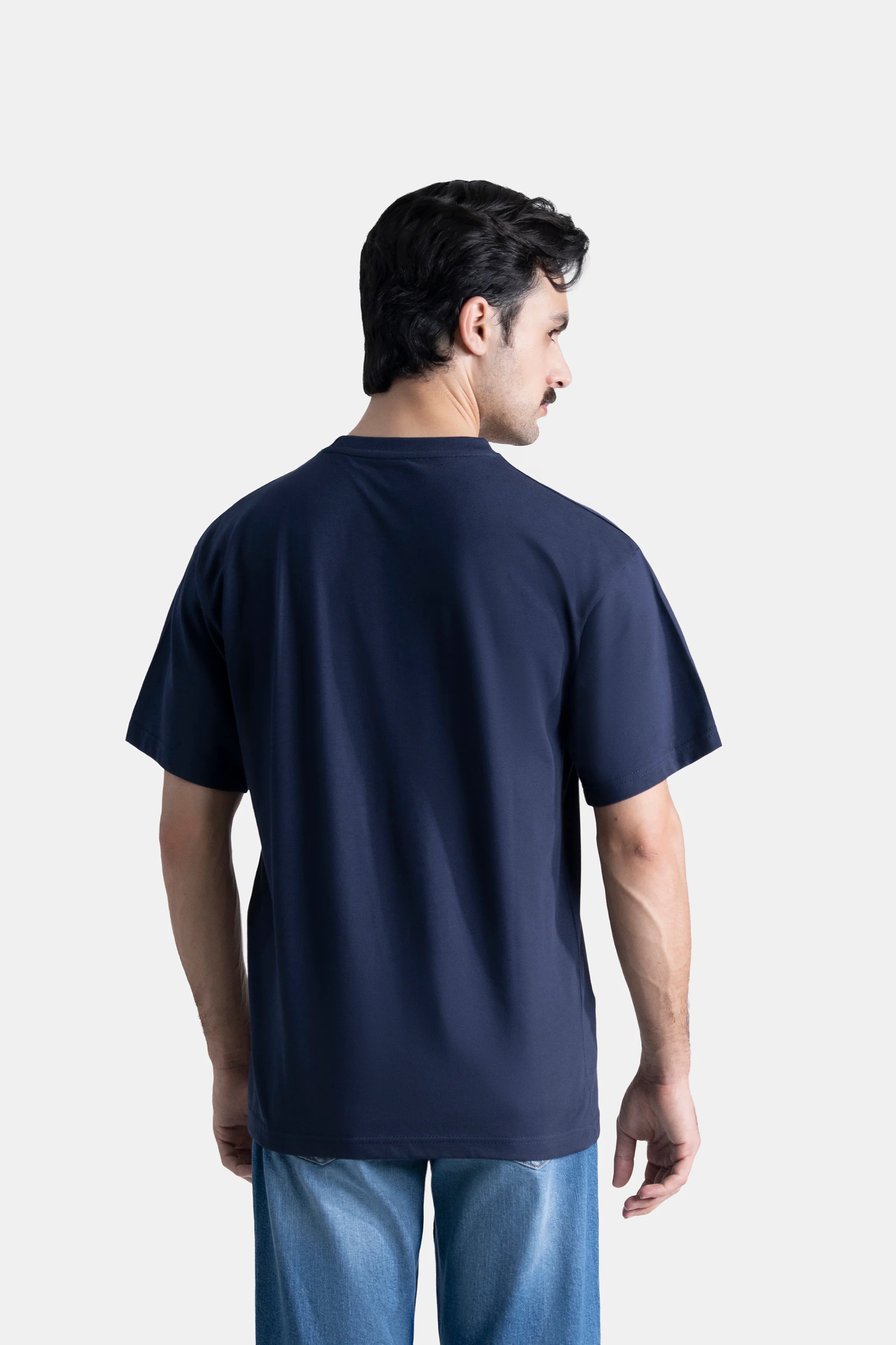 CREW NECK  GRAPHIC T SHIRT NAVY