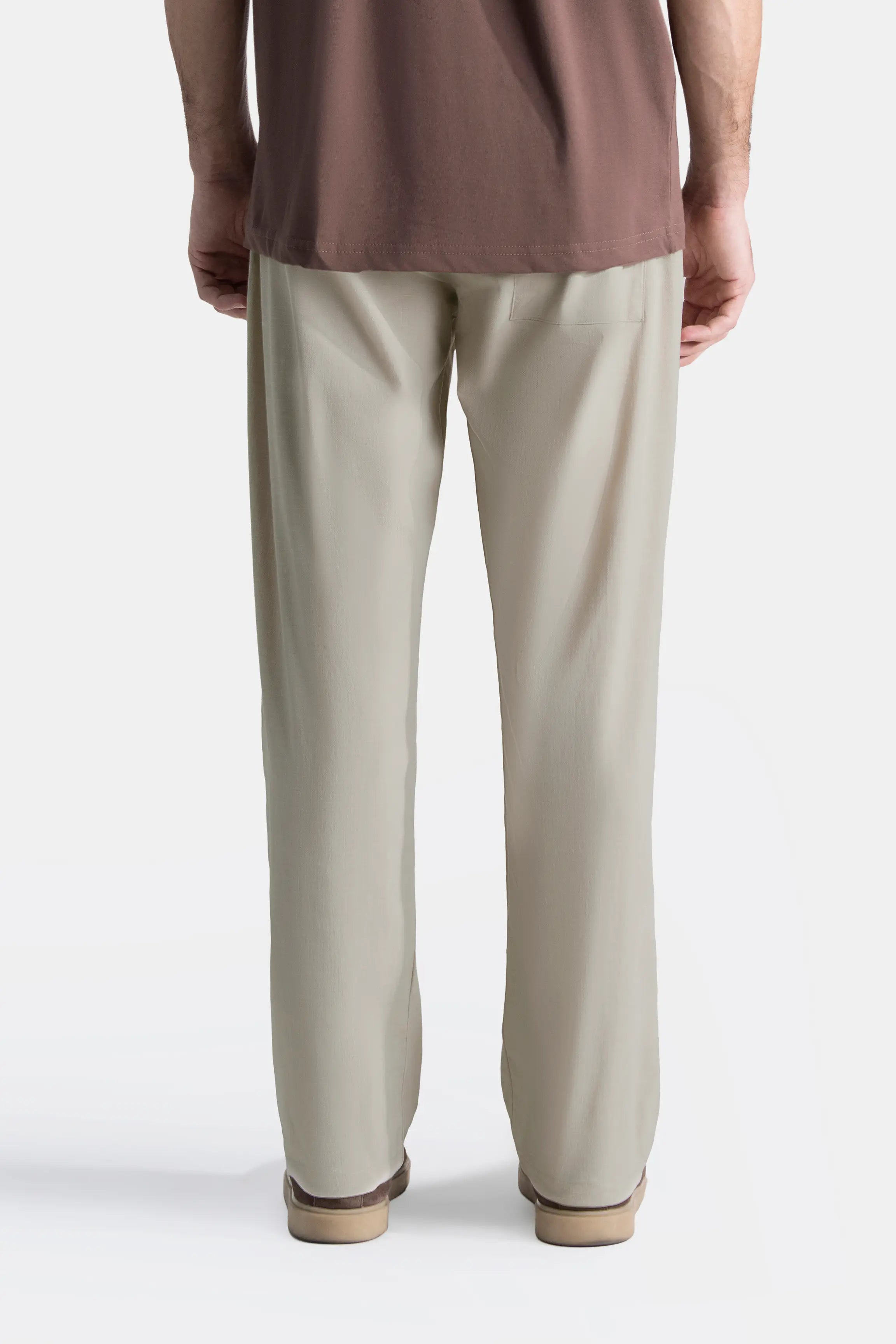 LOOSE FIT TROUSER WITH ELASTICATED WASTBAND KHAKI