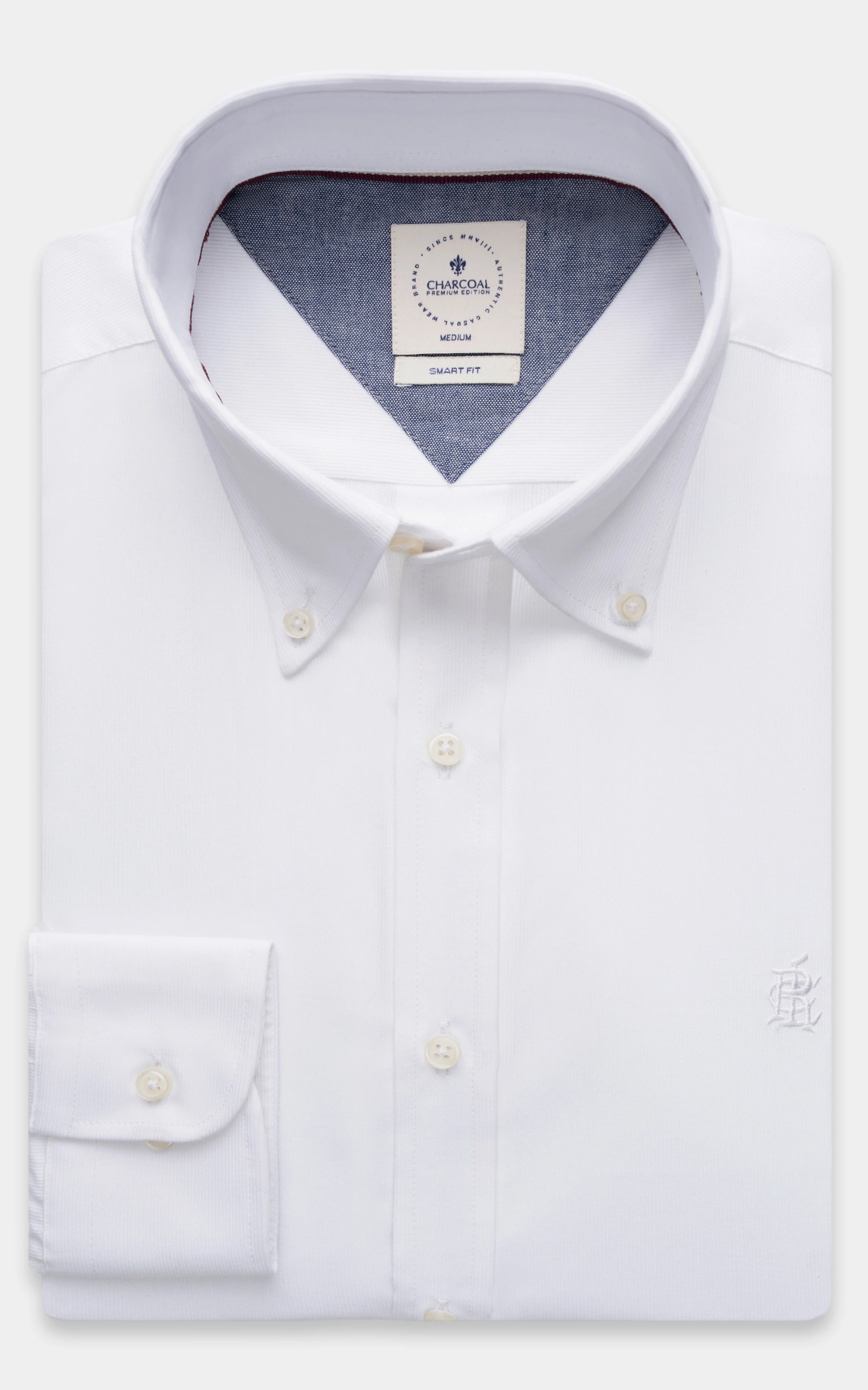 BUTTON DOWN COLLAR SMART SHIRT WHITE