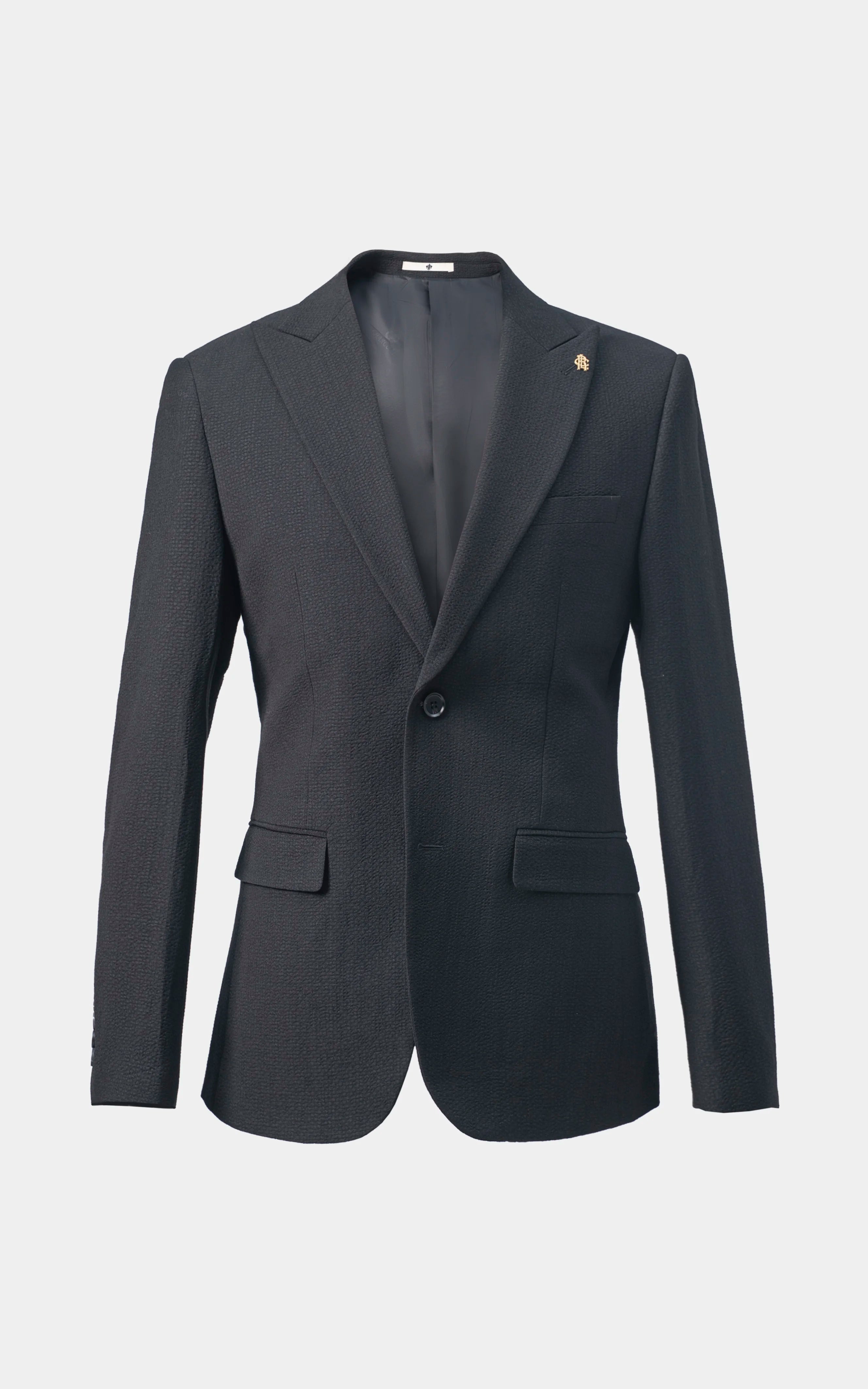 Men’s Seersucker Textured Blazer Black