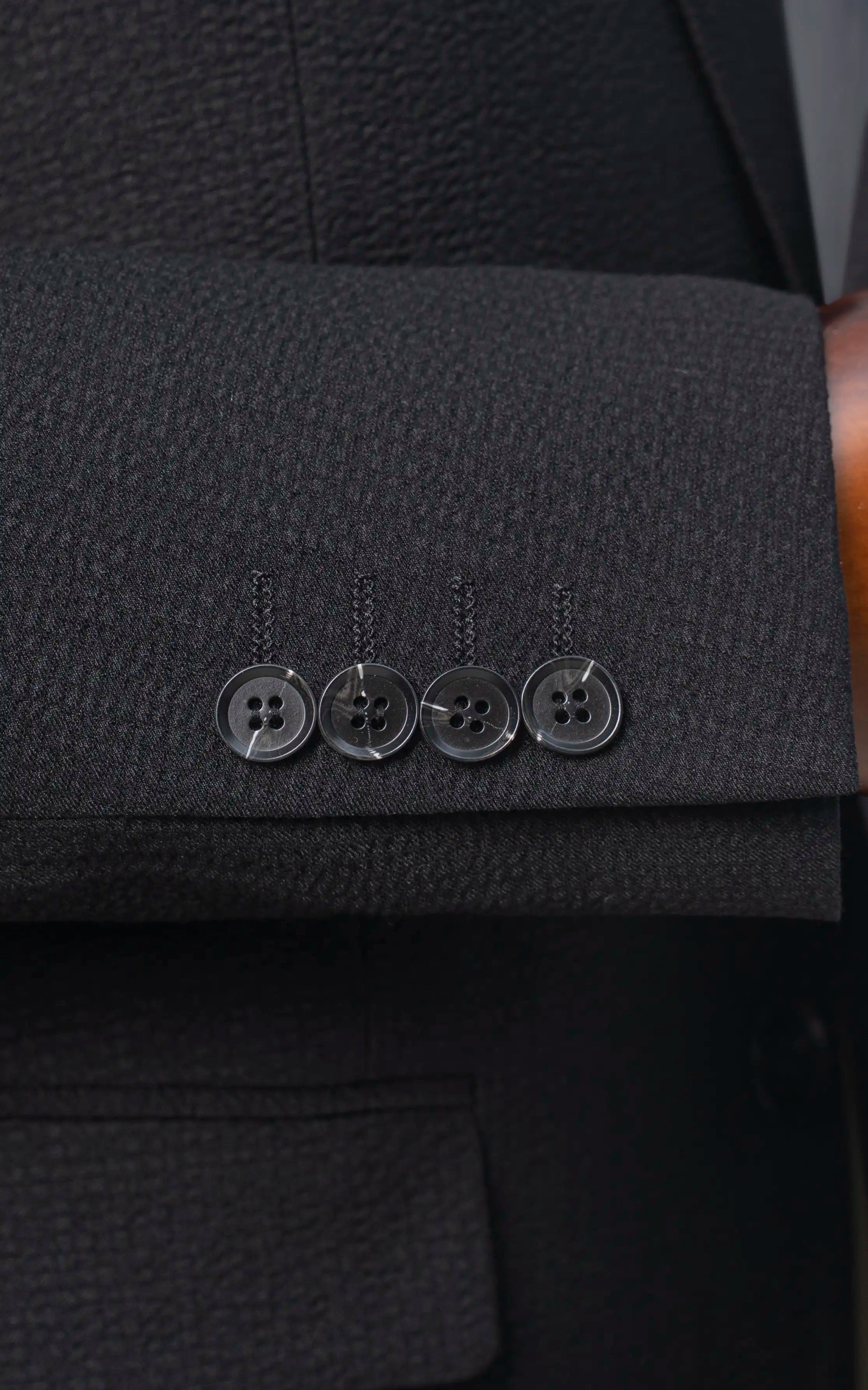 Men’s Seersucker Textured Blazer Black