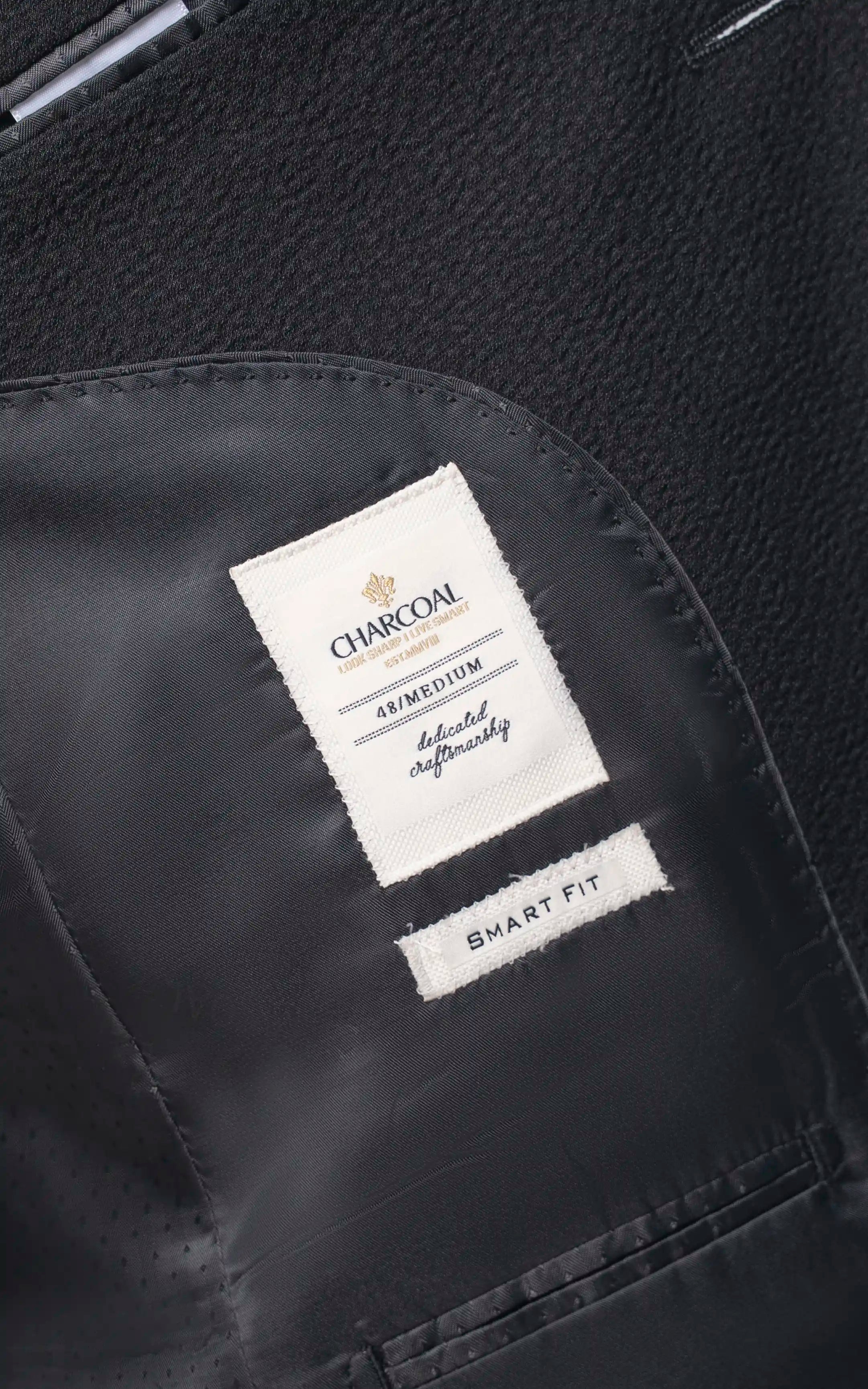 Men’s Seersucker Textured Blazer Black