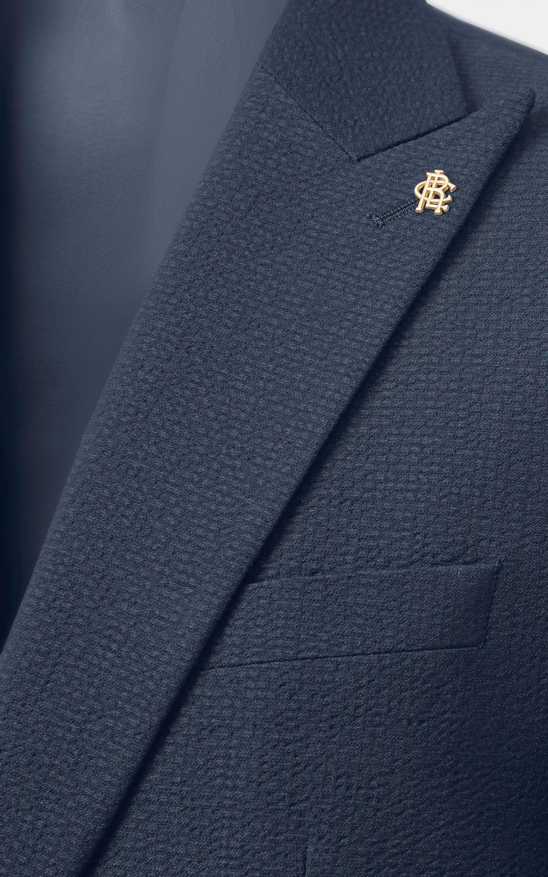 Men’s Seersucker Textured Blazer Navy