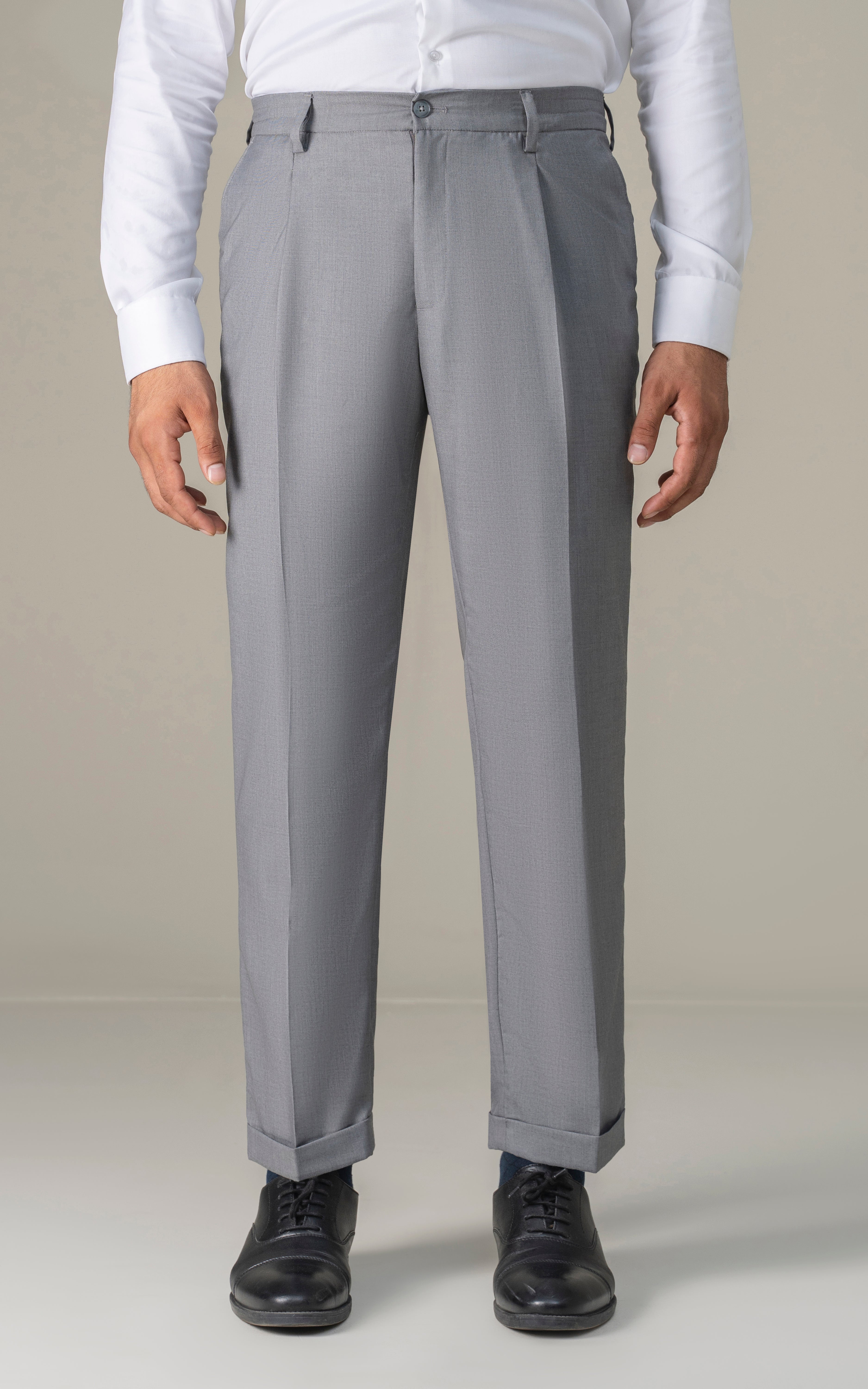 Elasticated pleated pant Grey