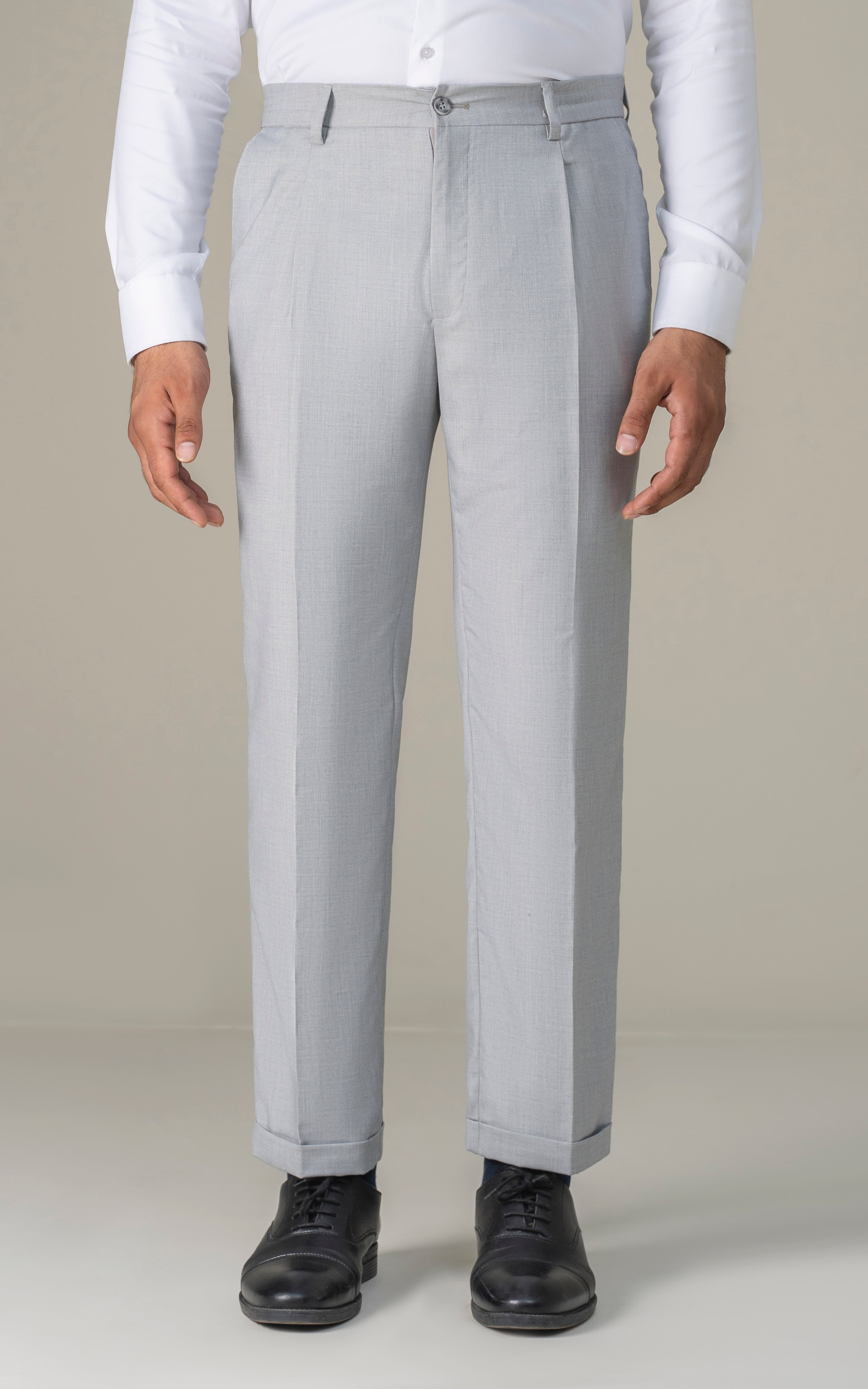 Elasticated pleated pant Ash Grey