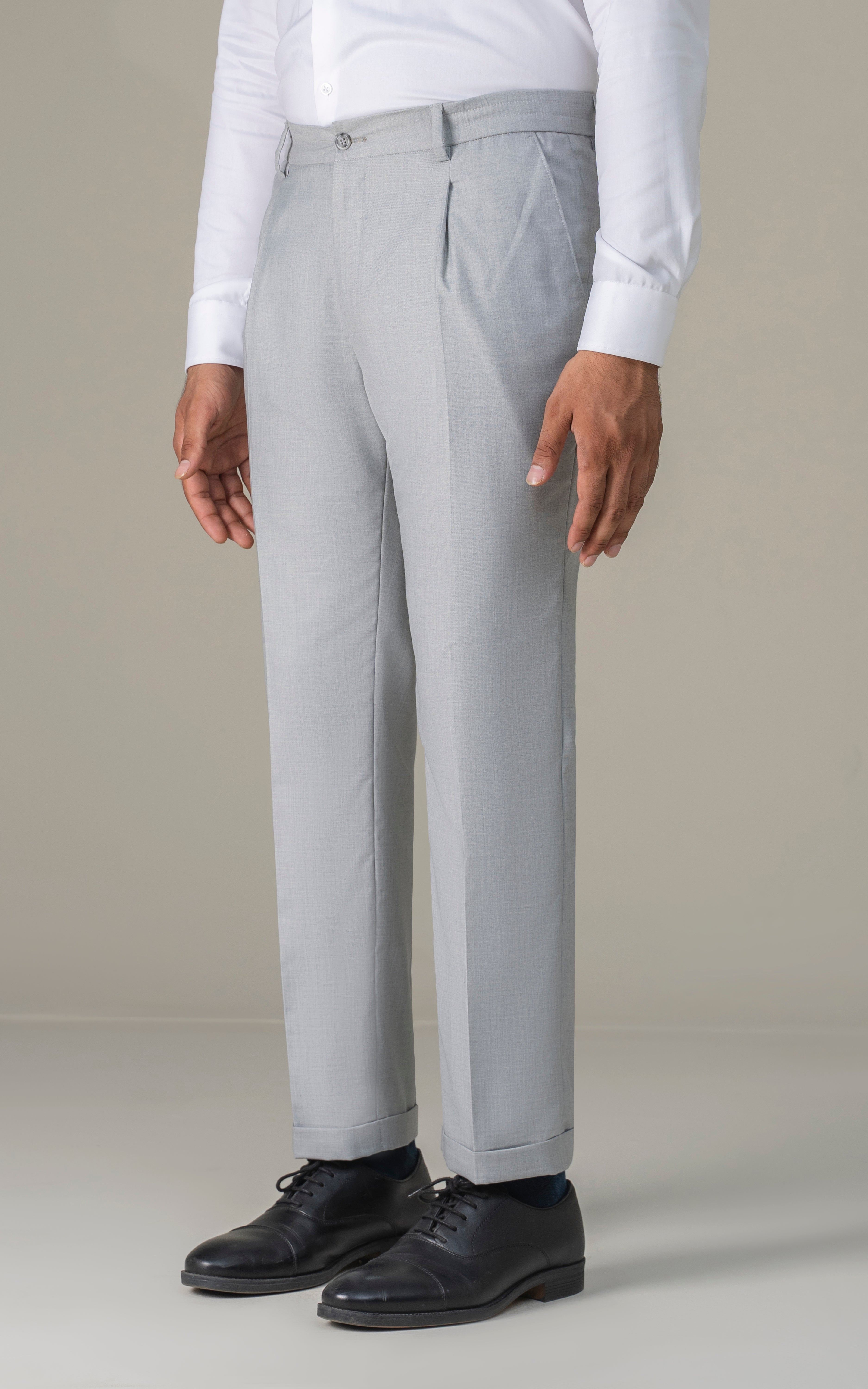 Elasticated pleated pant Ash Grey