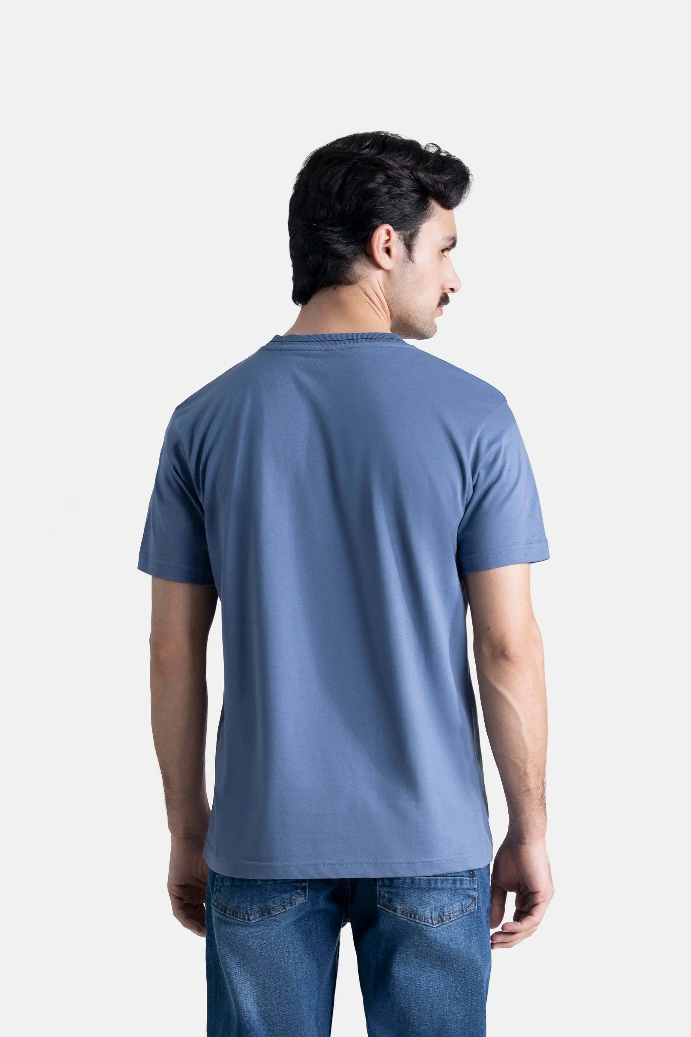 CREW NECK GRAPHIC T SHIRT BLUE