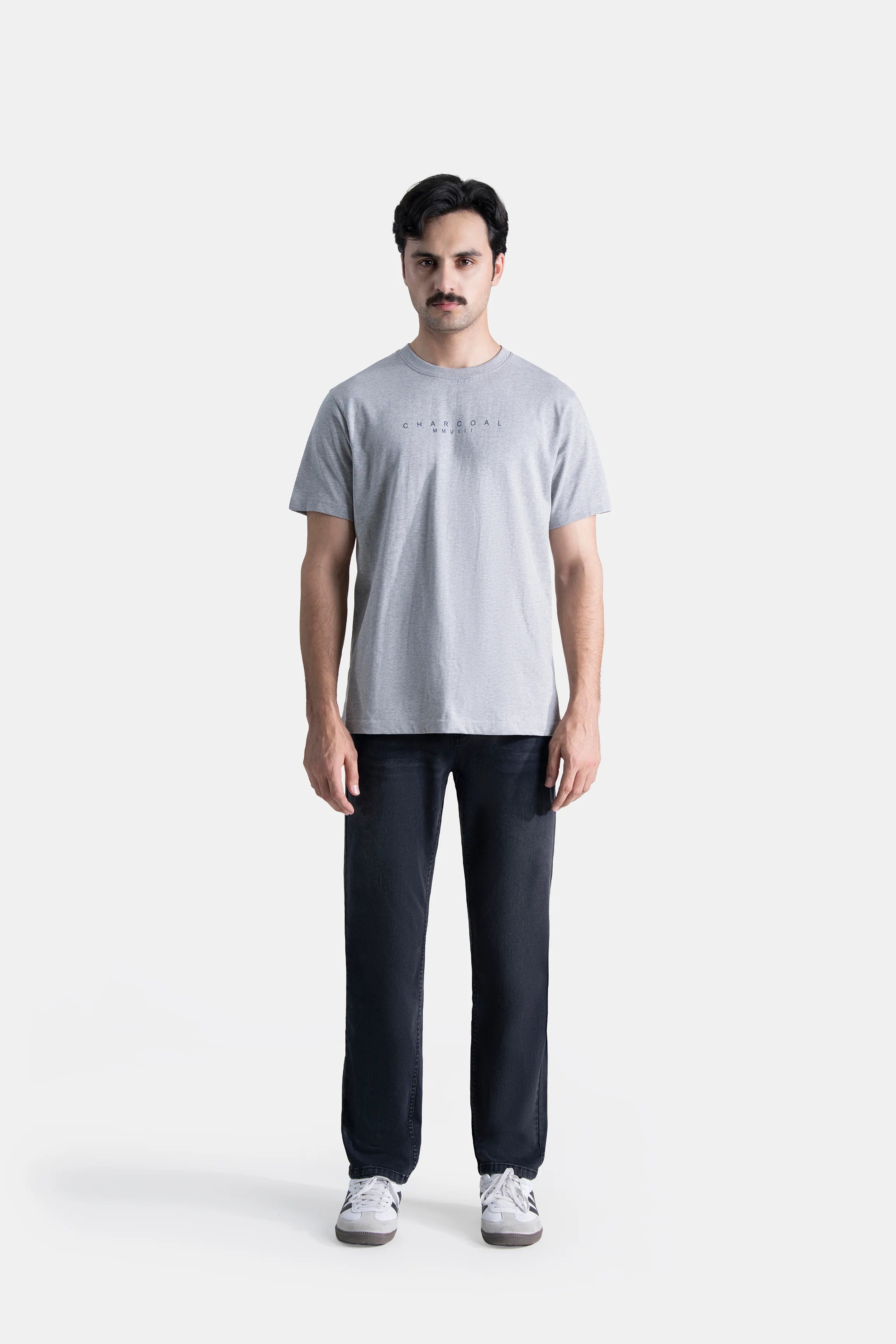 SHORT SLEEEVE GRAPHIC T SHIRT HEATHER GREY