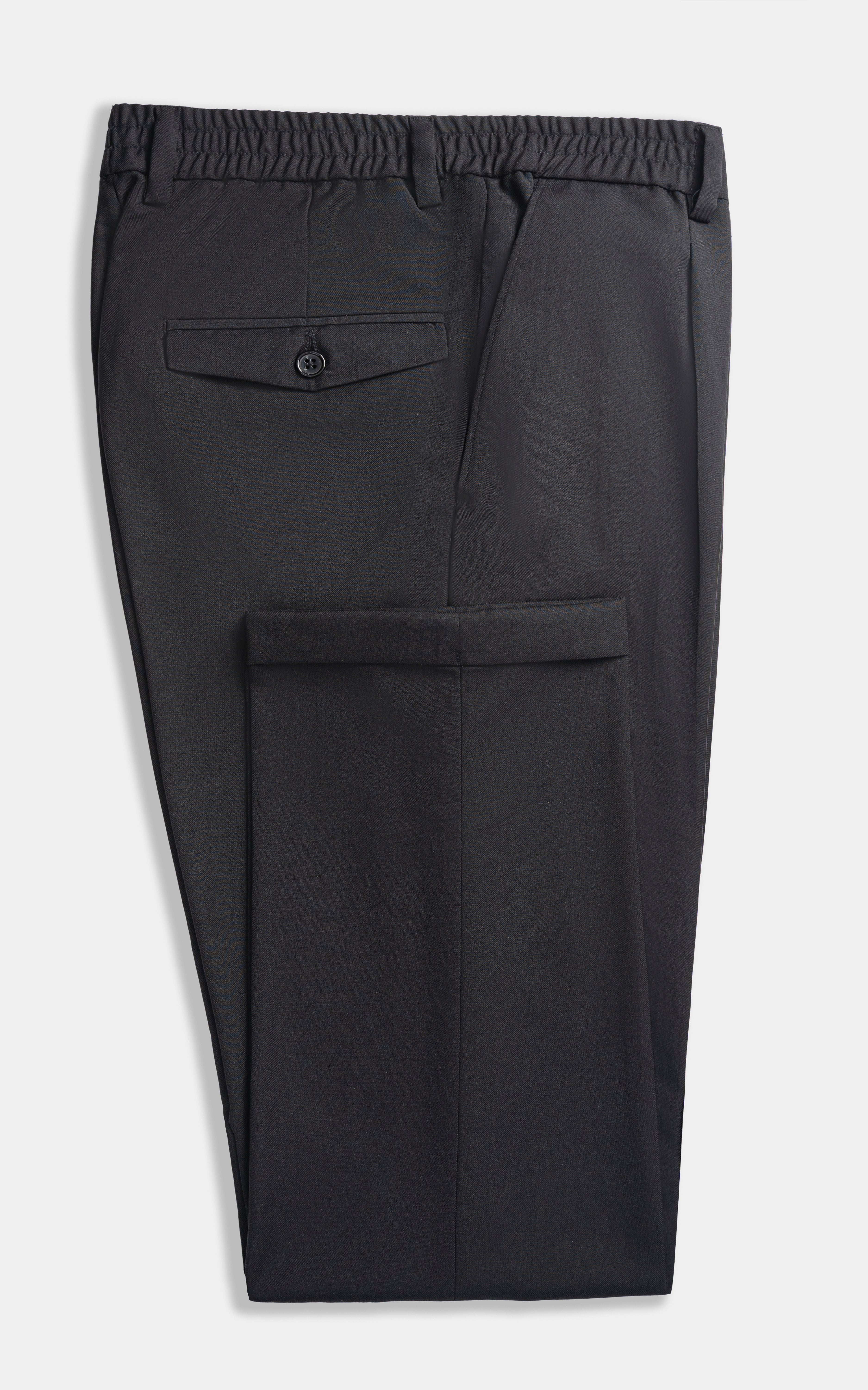 Elasticated pleated pant Black