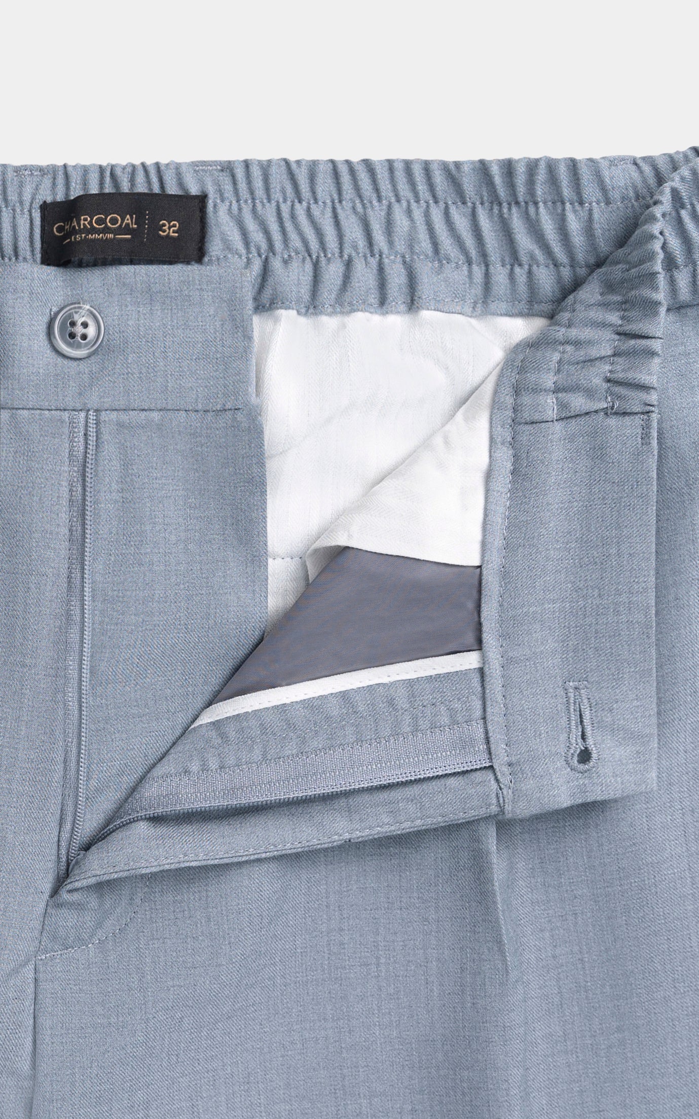 Elasticated pleated pant Light Grey