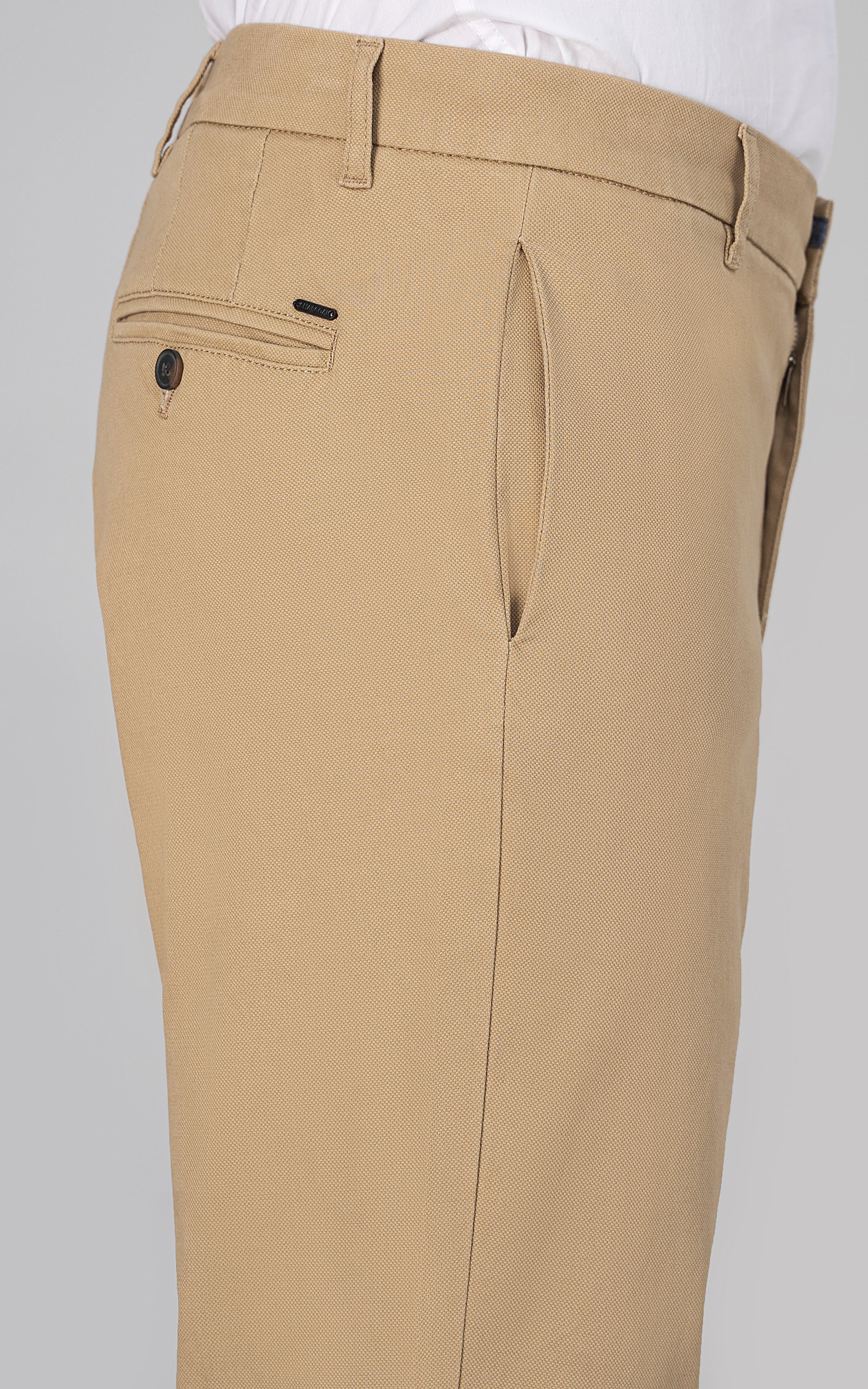 DOBBY LOOSE FIT CASUAL PANT KHAKI