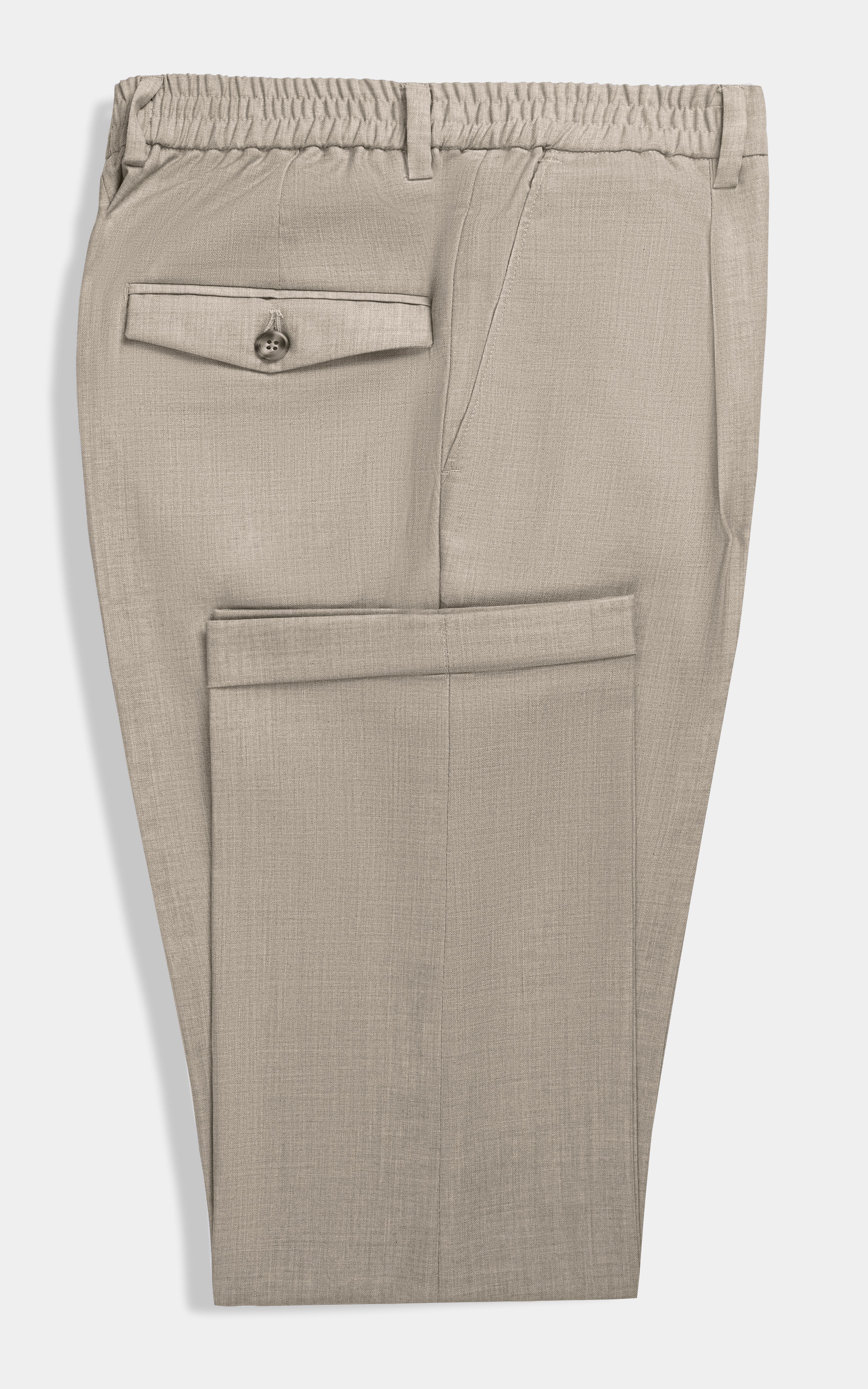 Elasticated pleated pant Khaki