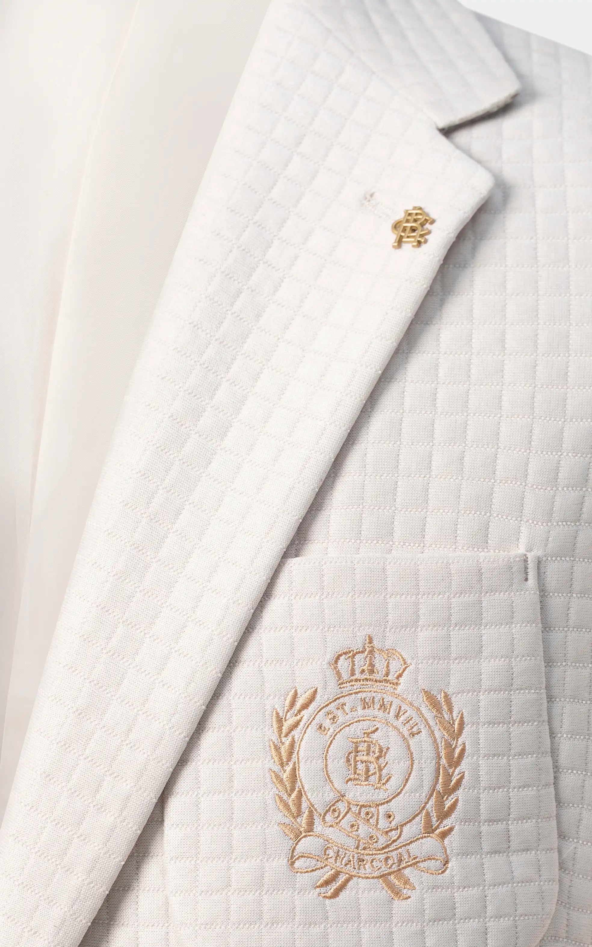 Men's Textured Casual Coat Off white