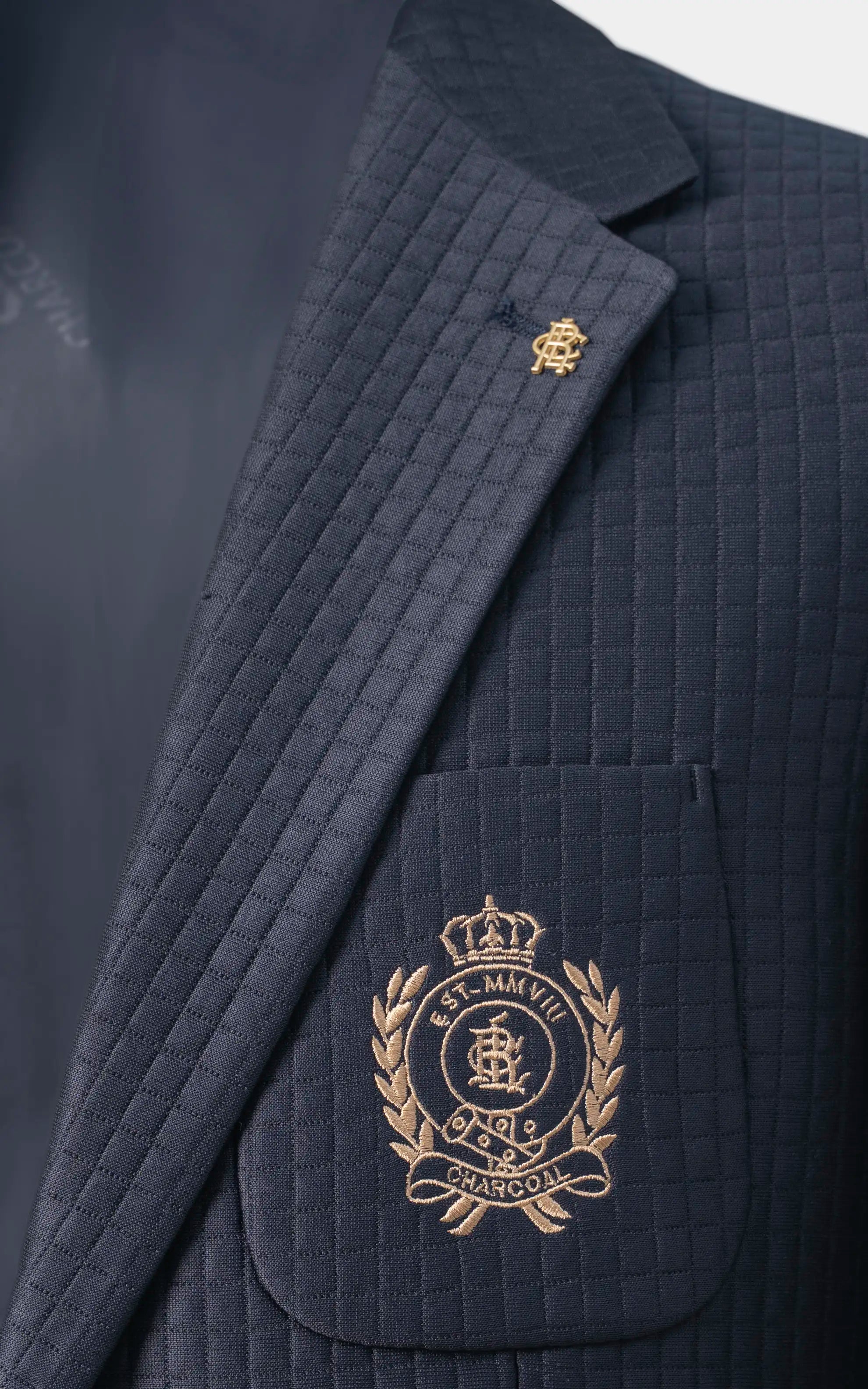 Men's Textured Casual Coat Navy