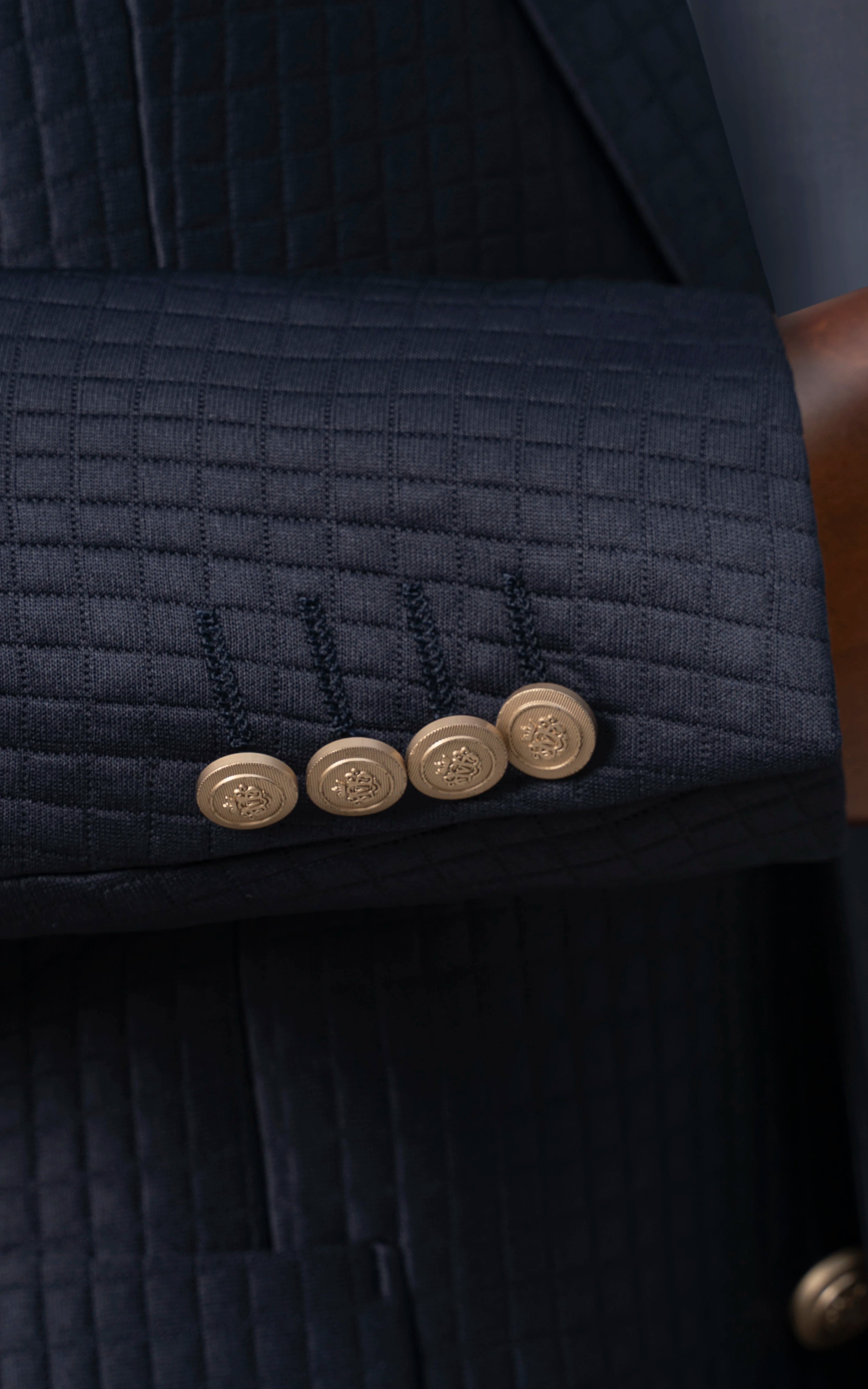 Men's Textured Casual Coat Navy