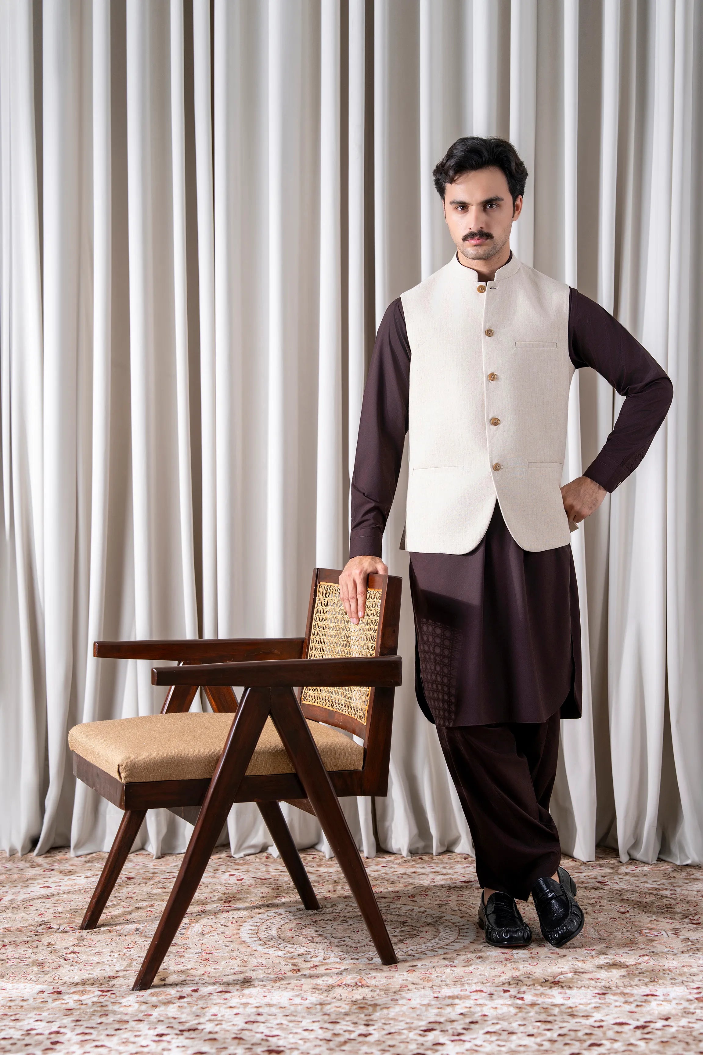 TWILL - COTTON LINEN WAISTCOAT | SIGNATURE COLLECTION CREAM
