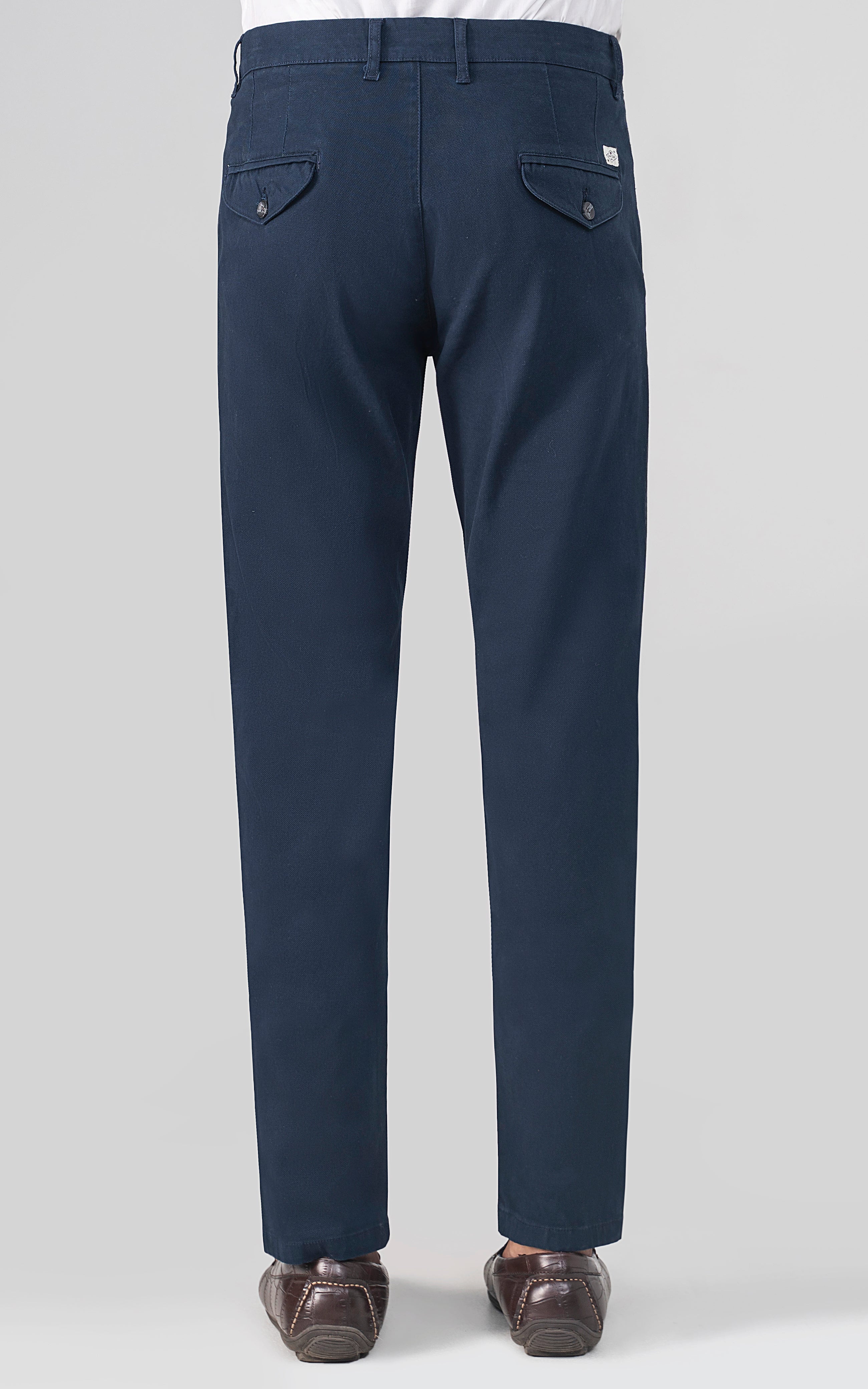 DOBBY SMART FIT CASUAL PANT NAVY