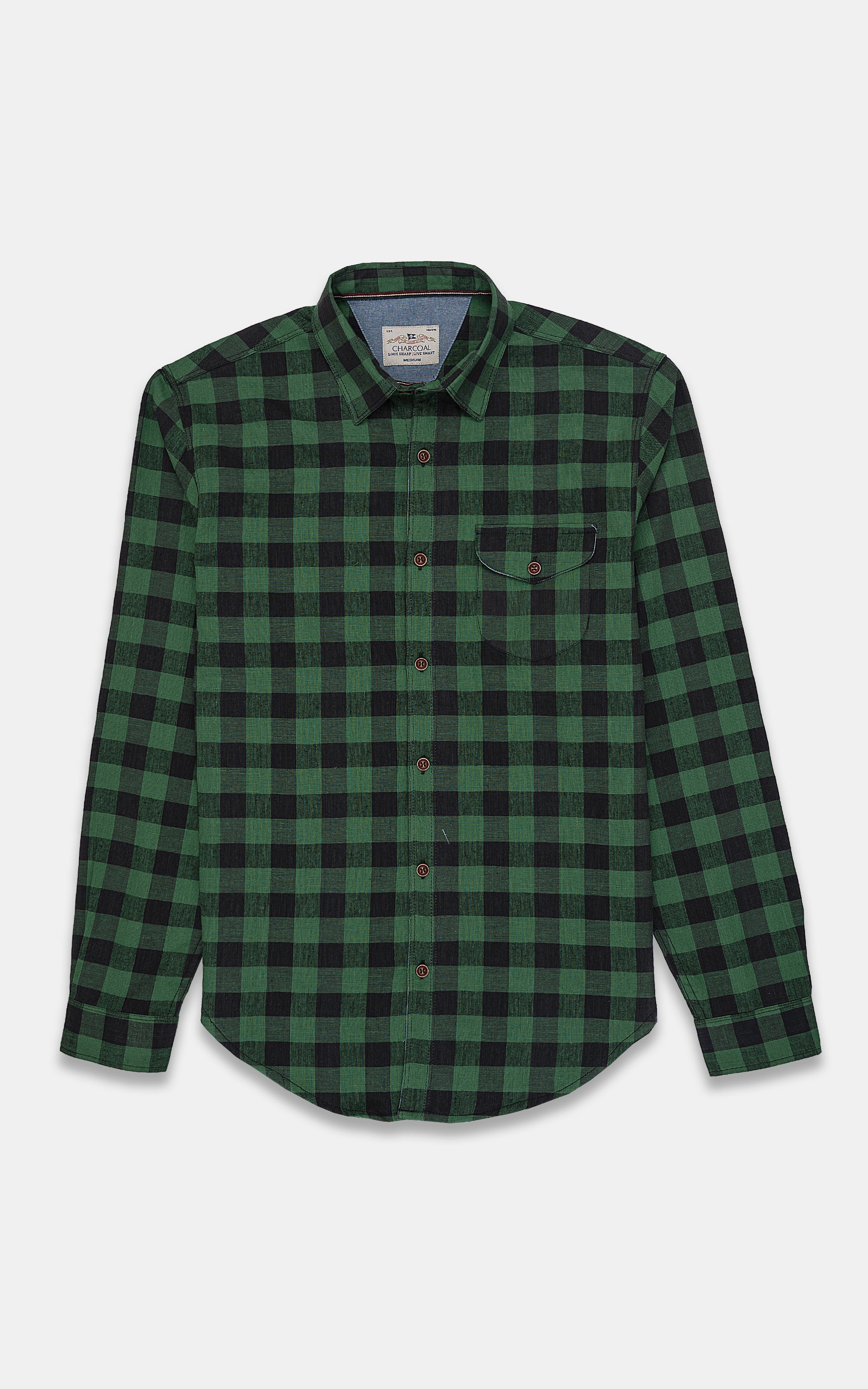 CASUAL SHIRT GREEN CHECK