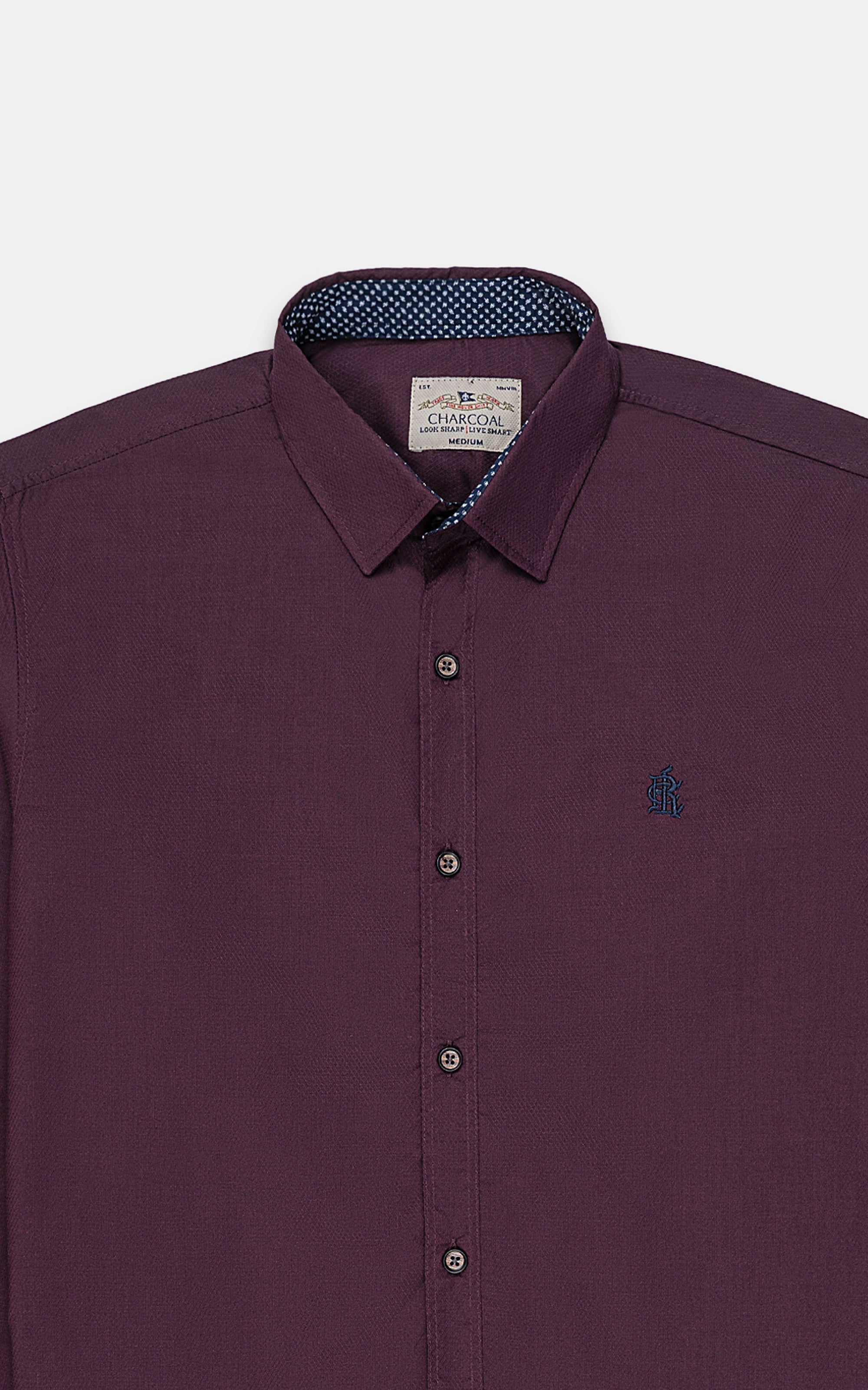 CASUAL SHIRT MAROON TEXTURE