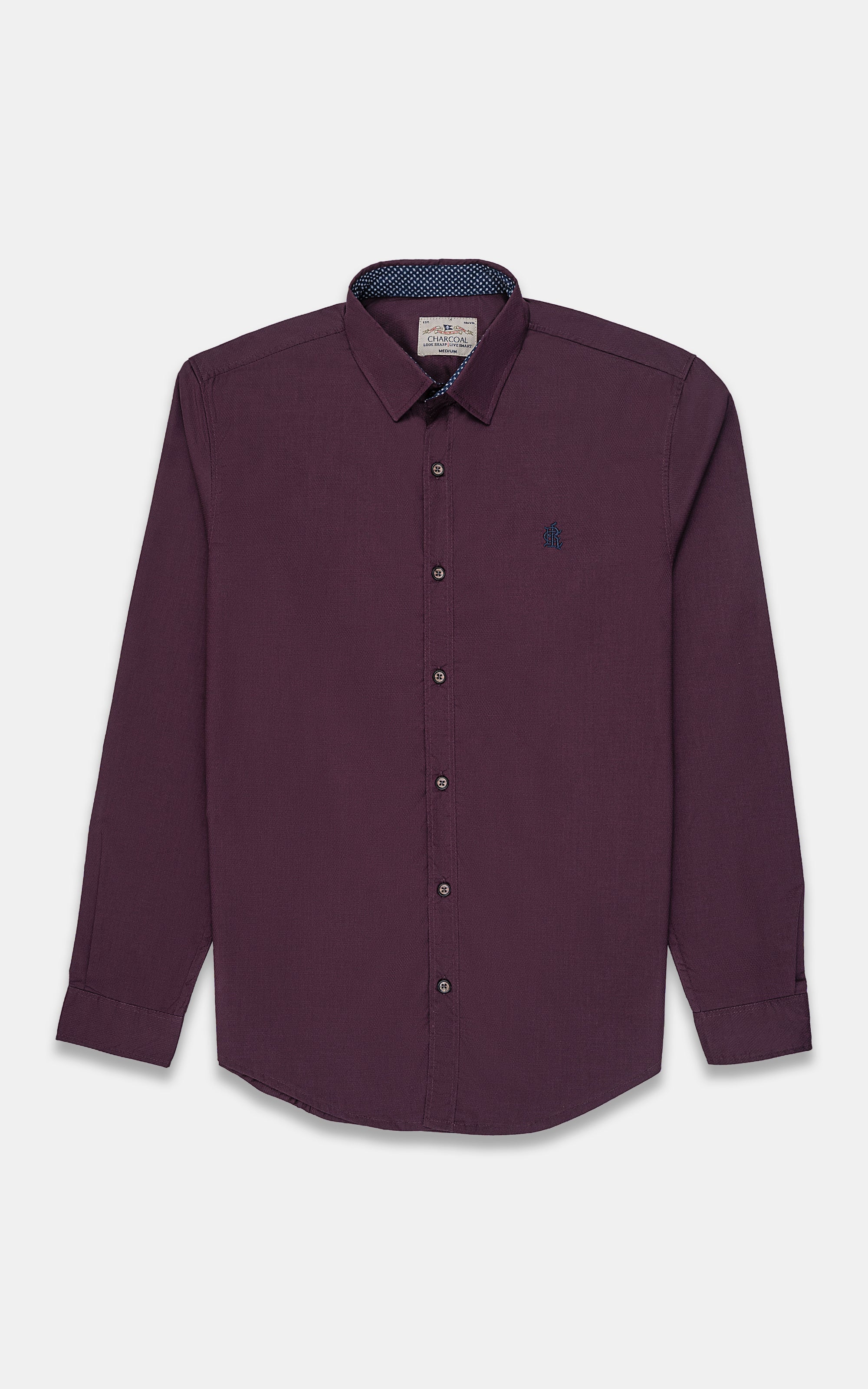 CASUAL SHIRT MAROON TEXTURE