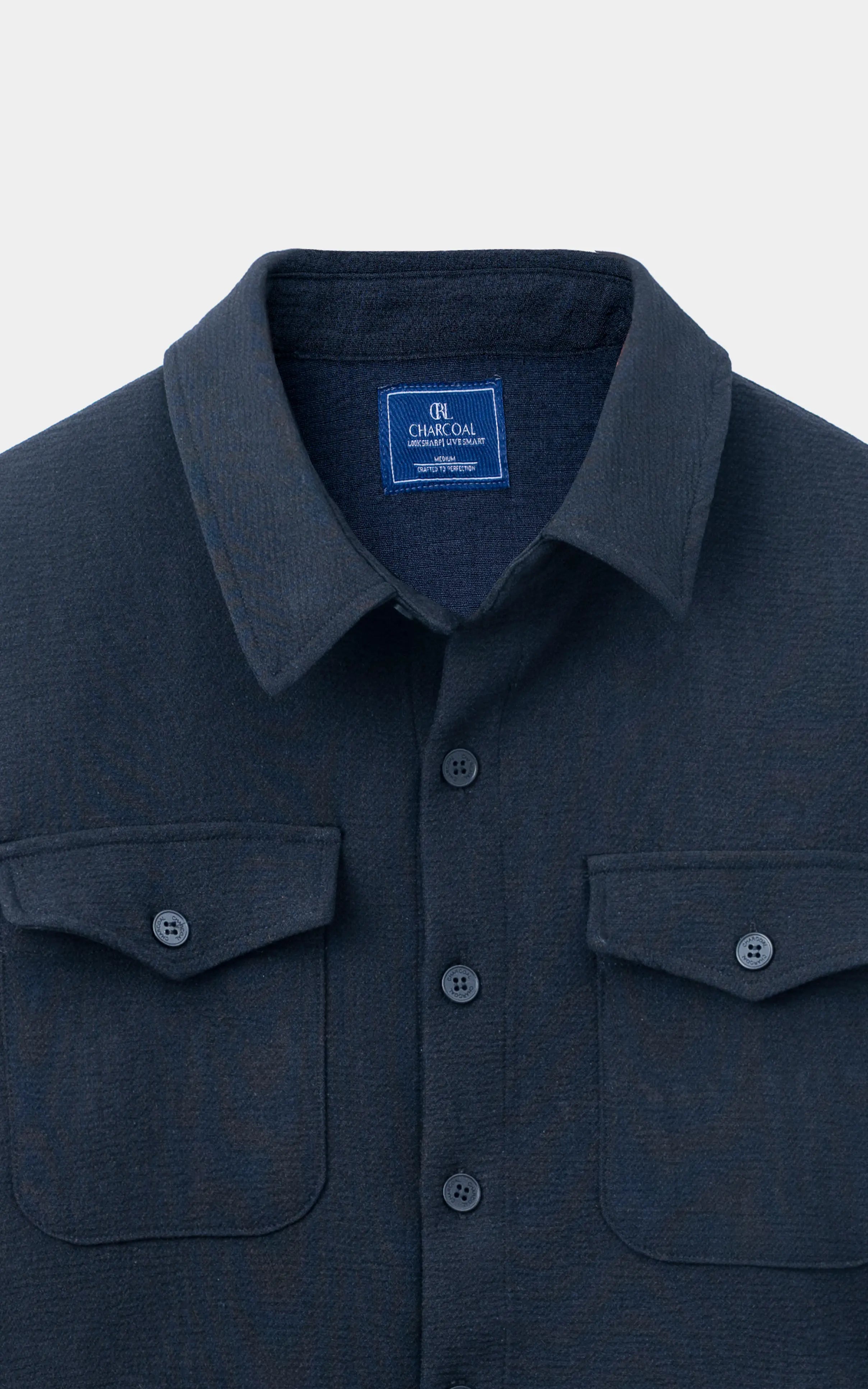 CLASSIC COLLAR OVERSHIRT NAVY
