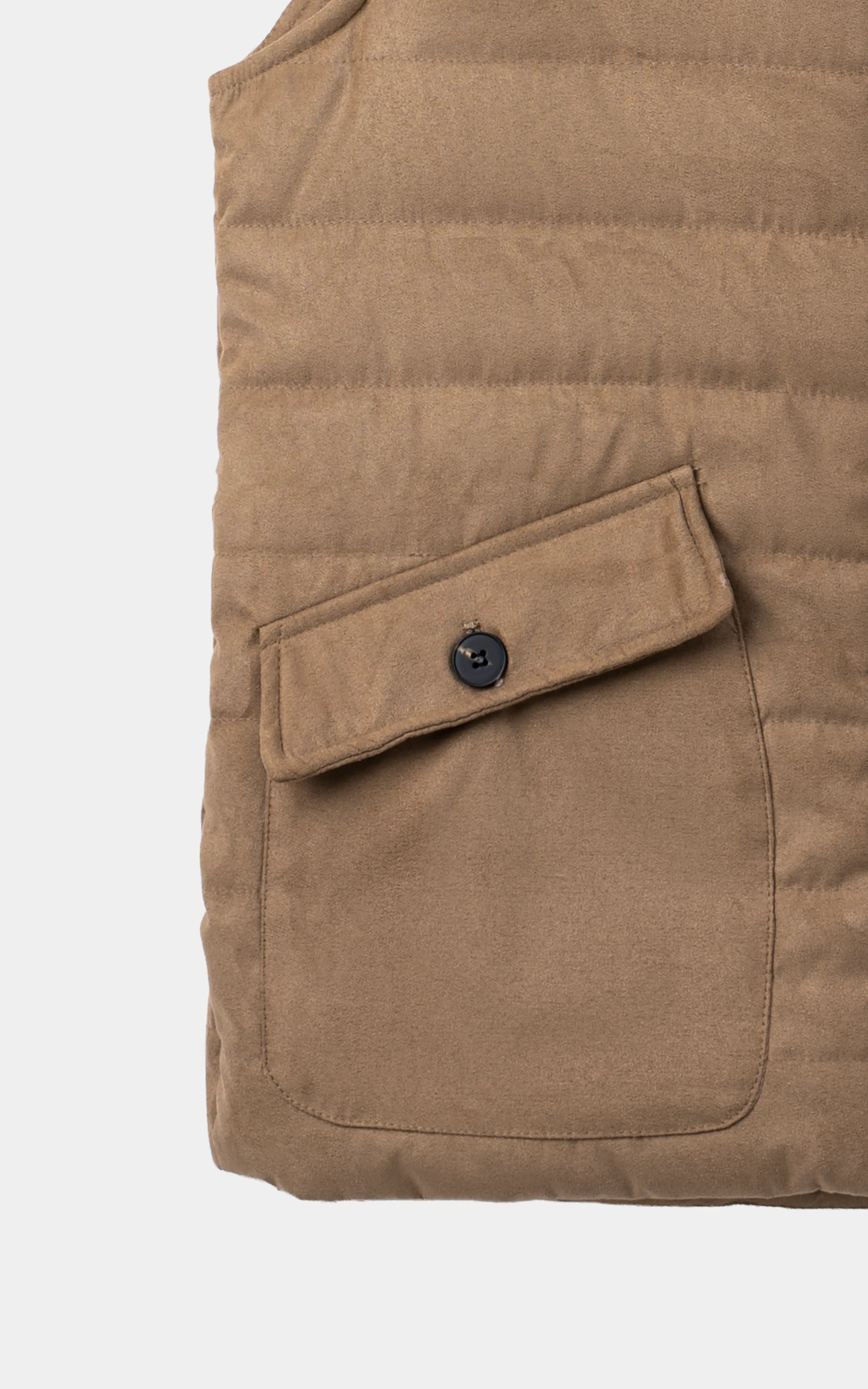 SMART FIT SLEEVELESS SUEDE JACKET BEIGE