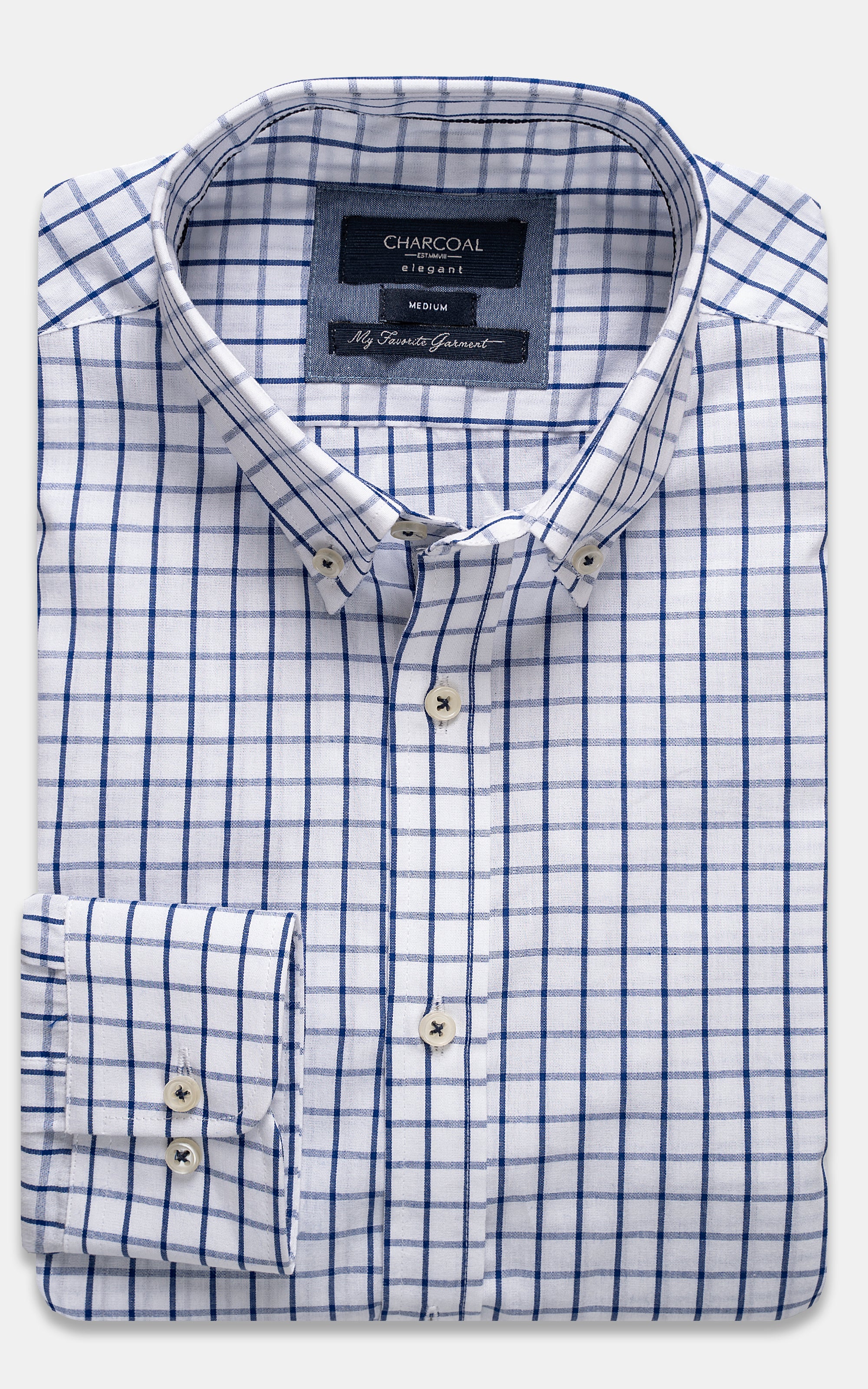 SEMI FORMAL SHIRT BLUE WHTE CHECK