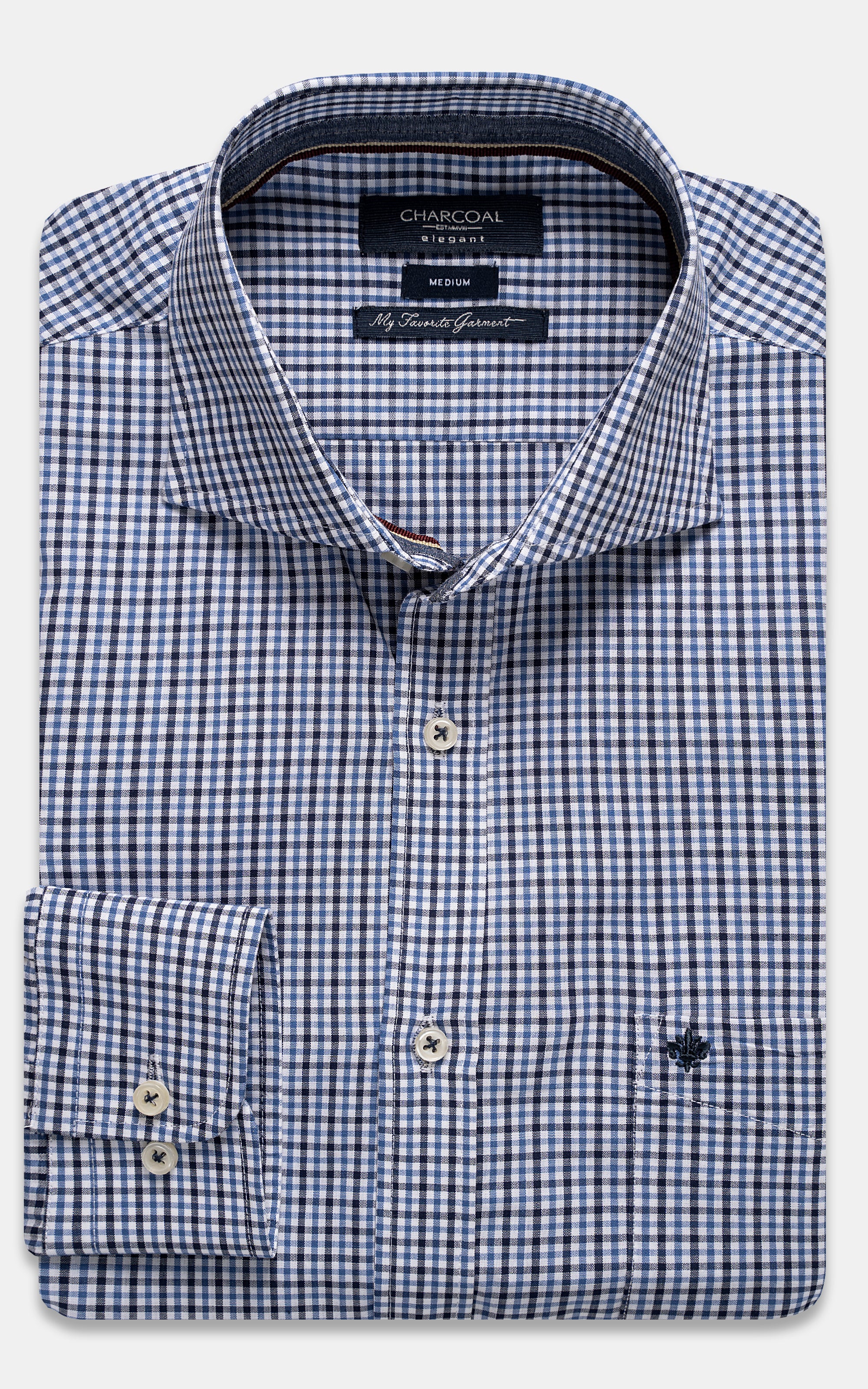 SEMI FORMAL SHIRT BLUE WHITE CHECK