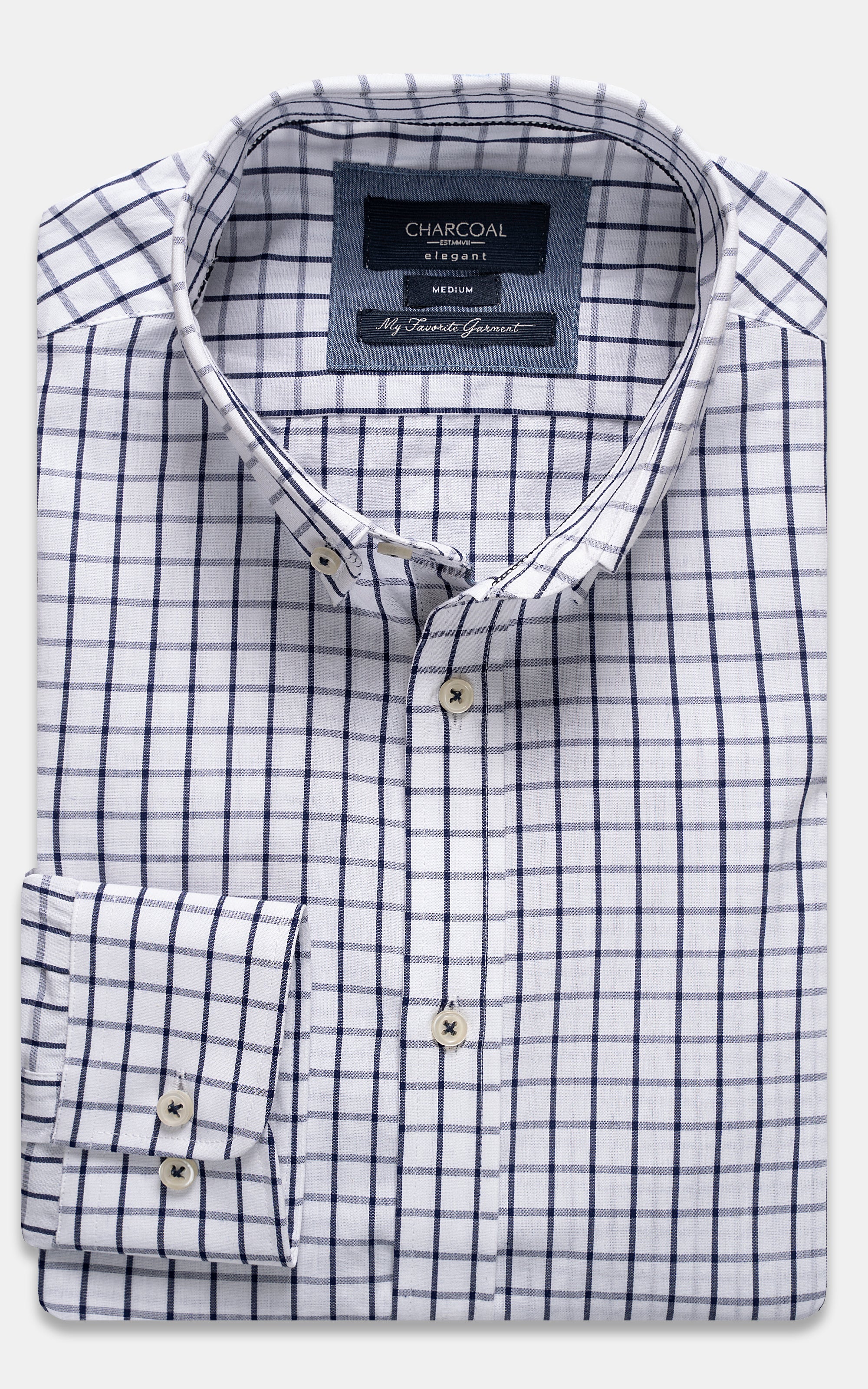 SEMI FORMAL SHIRT NAVY WHITE