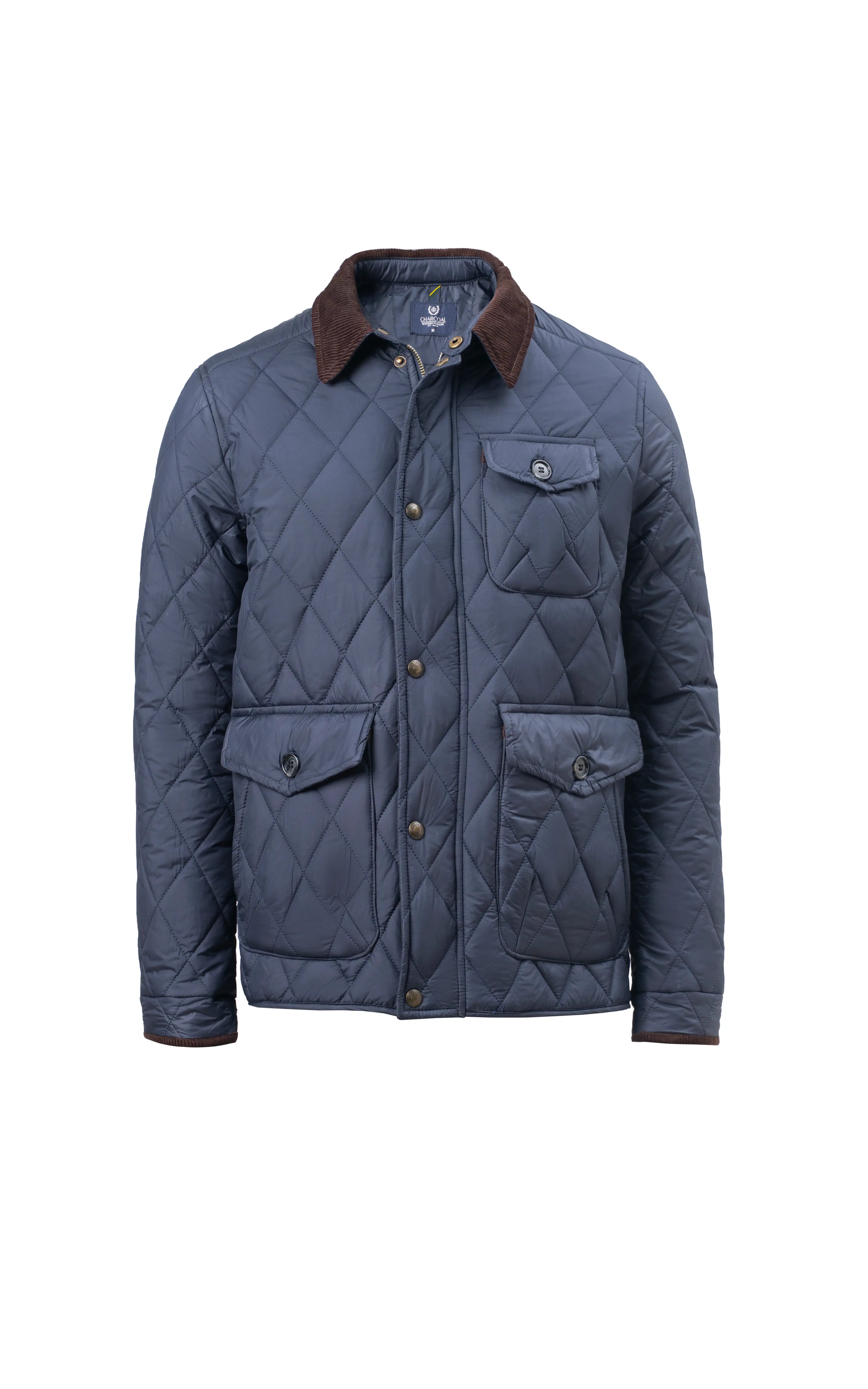 REGULAR FIT FULLSLEEVE QUILTED JACKET NAVY