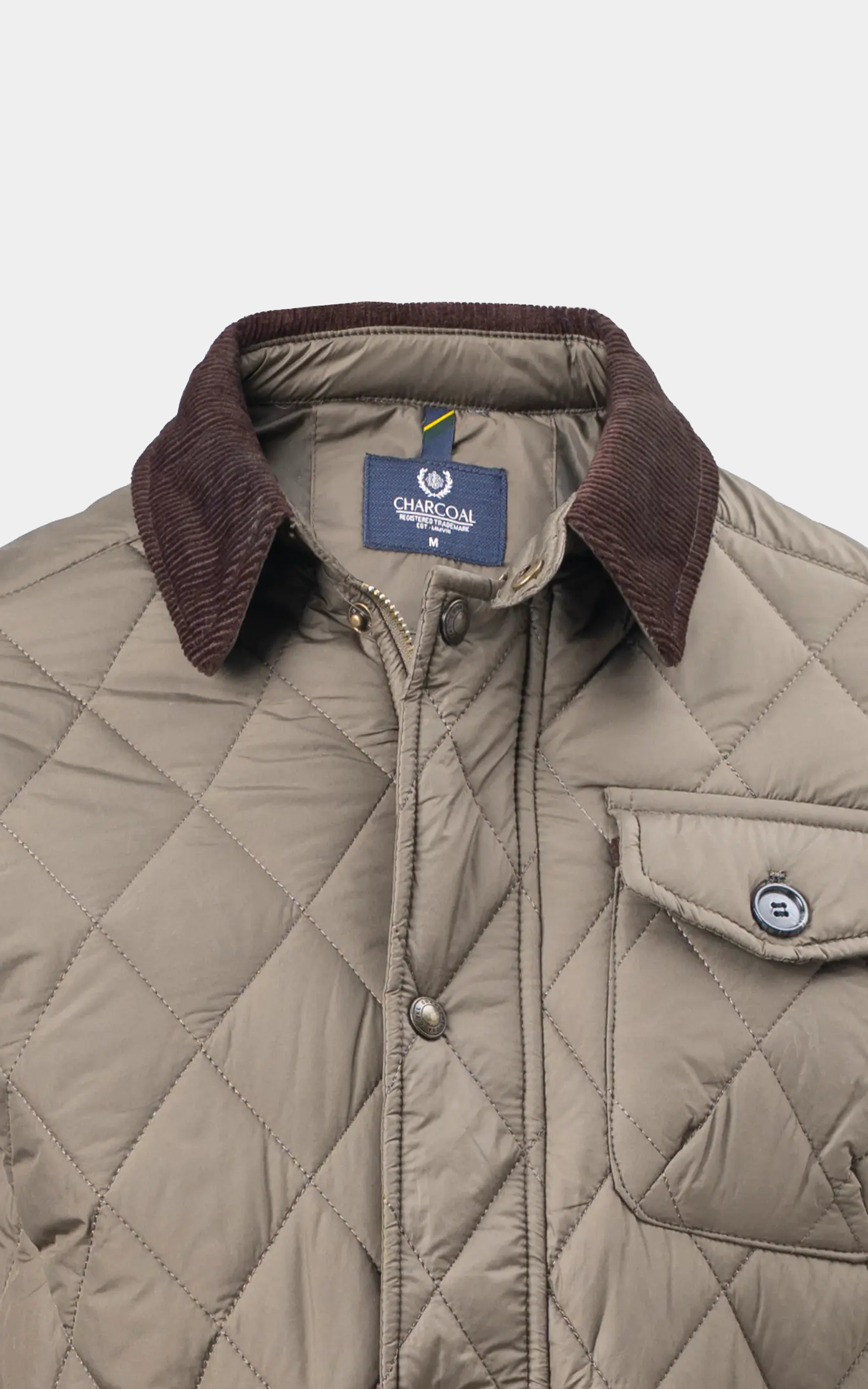 REGULAR FIT FULLSLEEVE QUILTED JACKET OLIVE