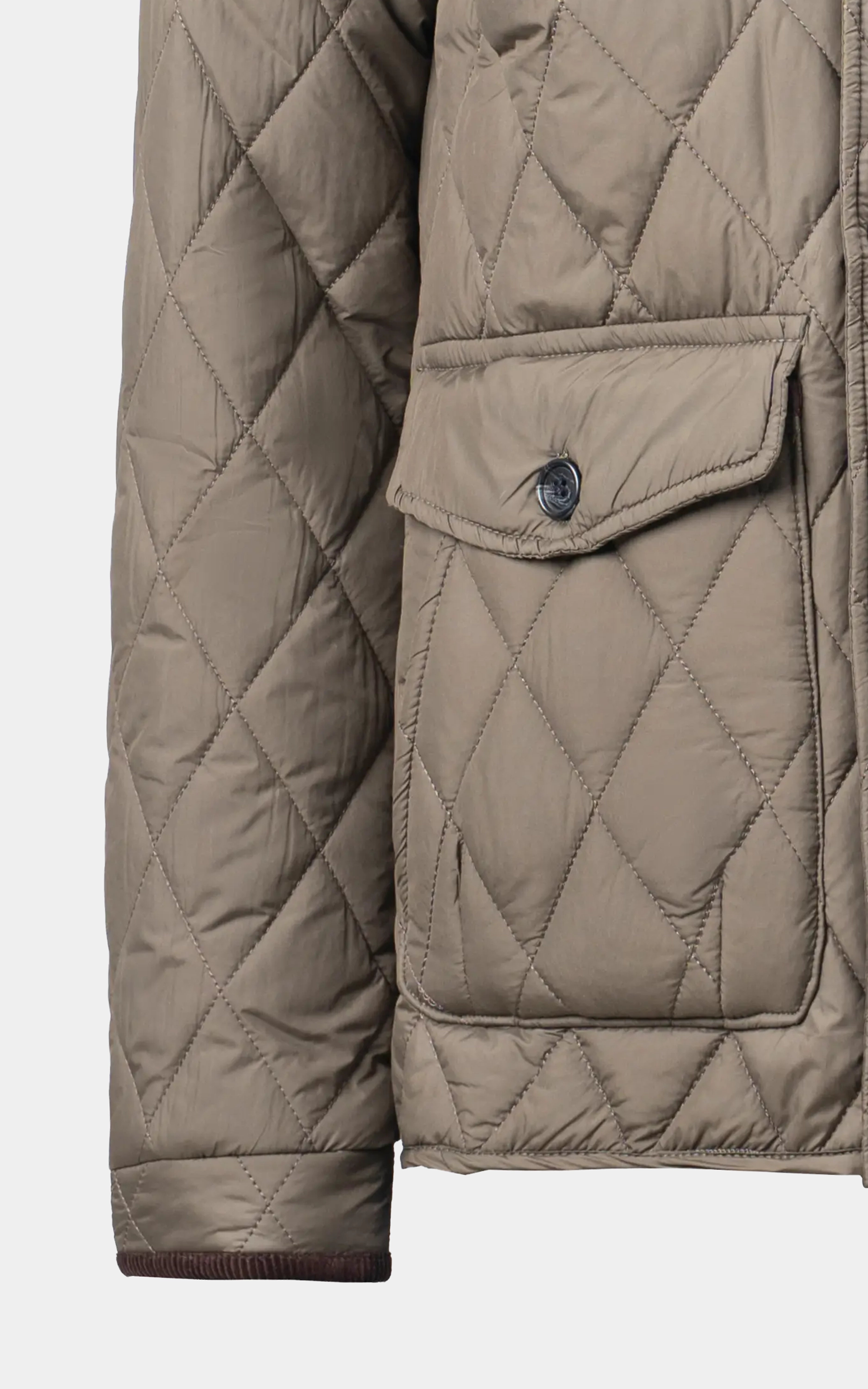 REGULAR FIT FULLSLEEVE QUILTED JACKET OLIVE