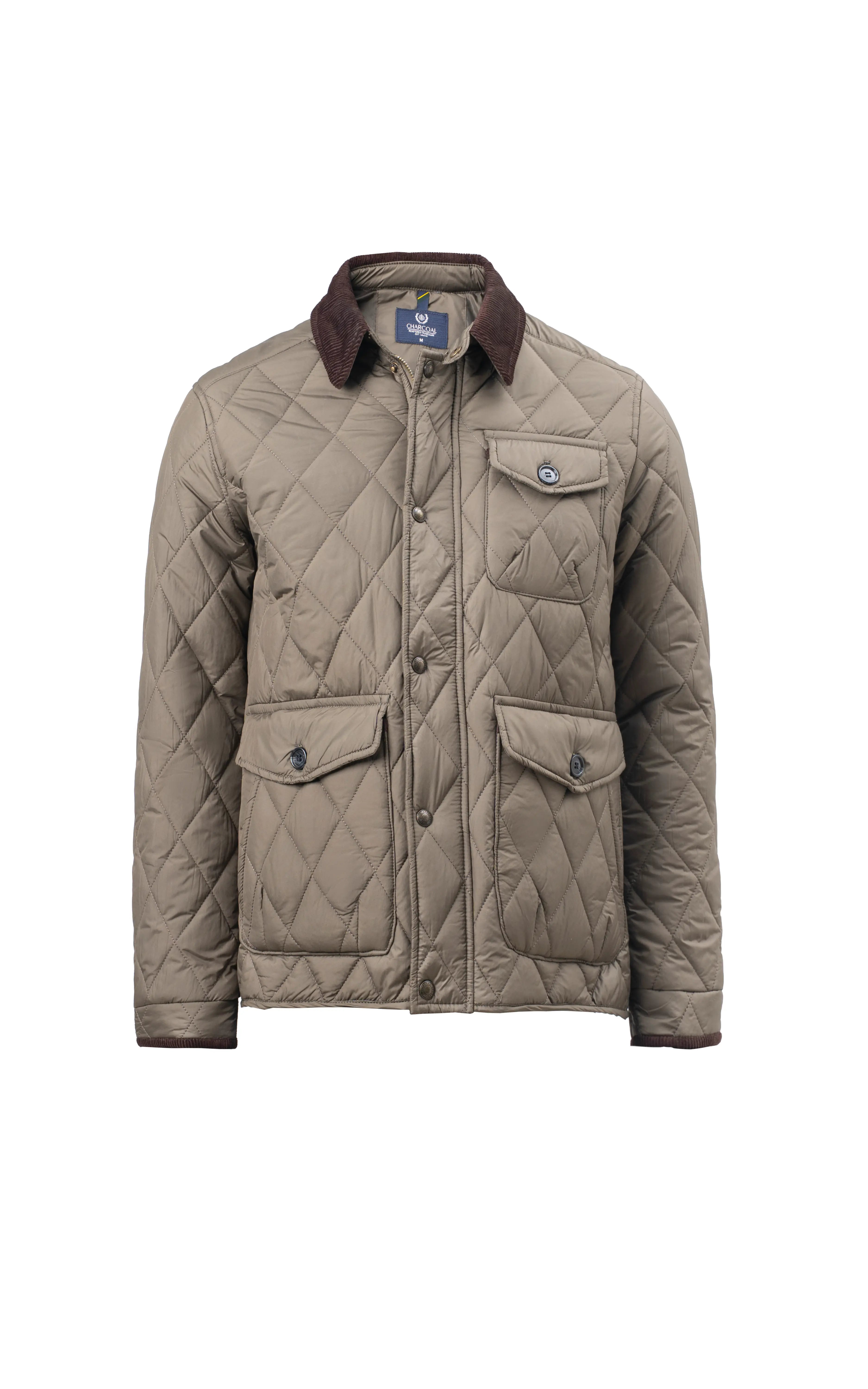 REGULAR FIT FULLSLEEVE QUILTED JACKET OLIVE