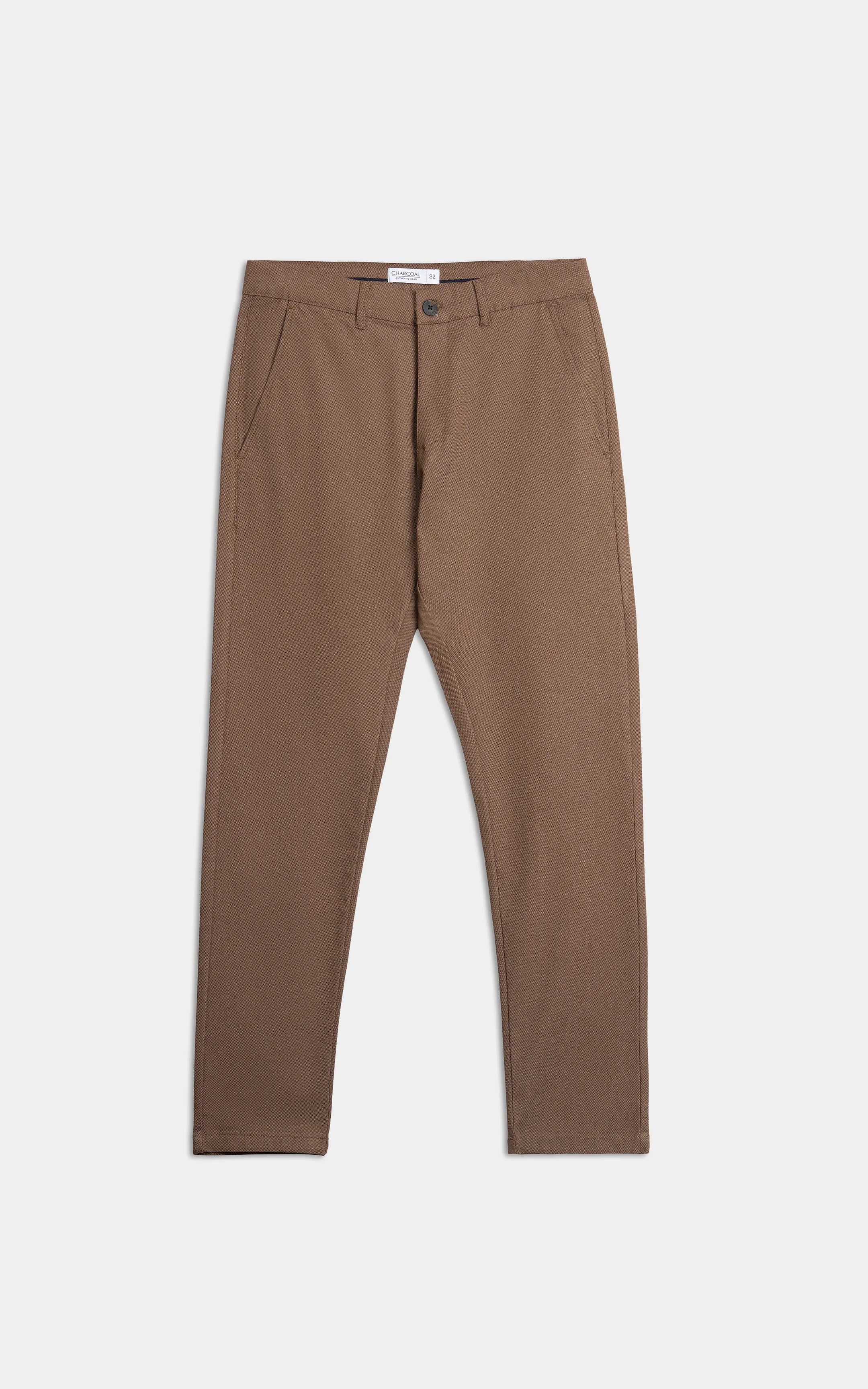 CASUAL PANT REGULAR FIT BROWN MELANGE