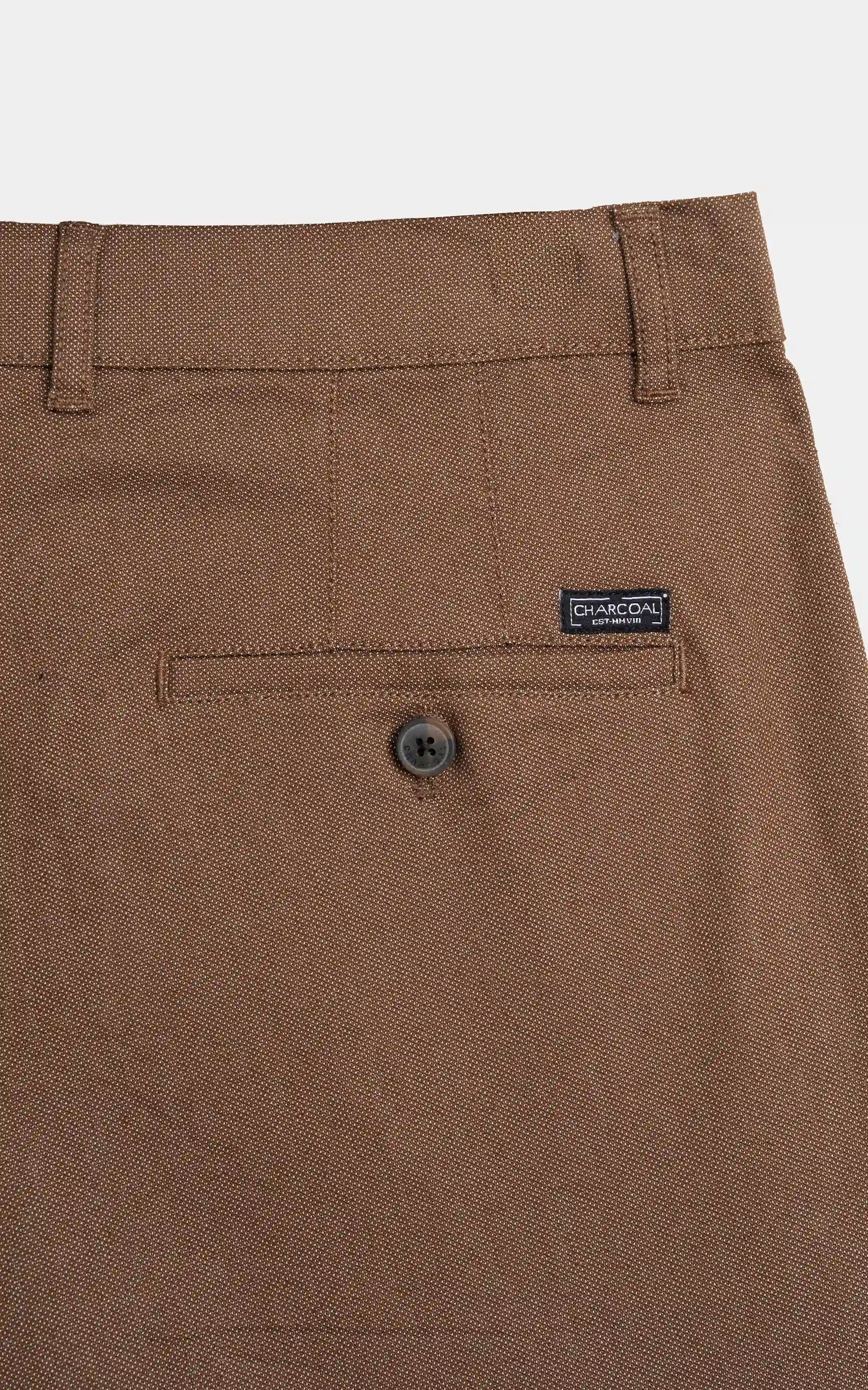 CASUAL PANT REGULAR FIT BROWN MELANGE