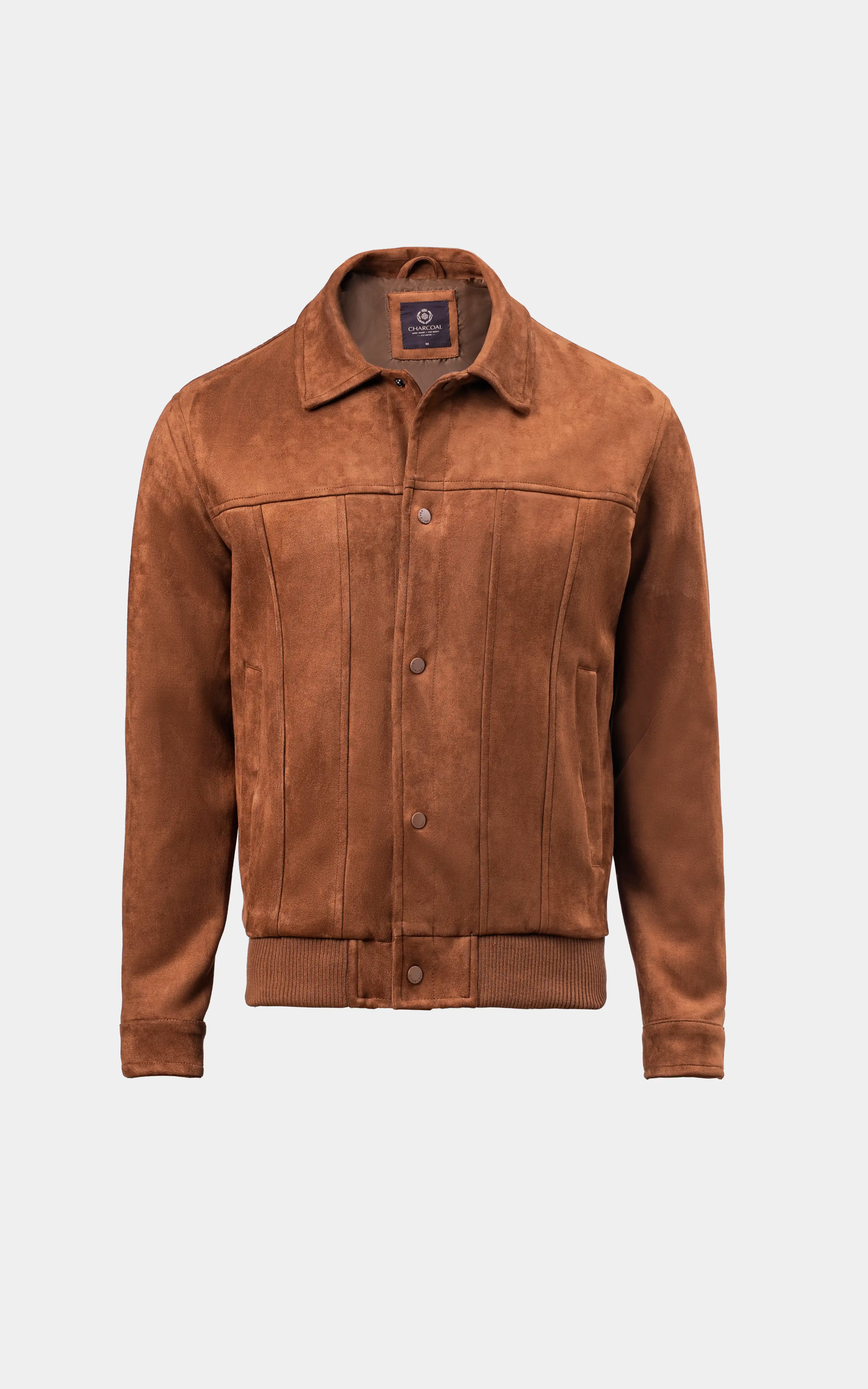 SMART FIT FULLSLEEVE SUEDE JACKET RUST