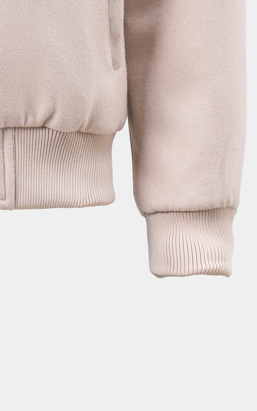 SMART FIT FULLSLEEVE FUR COLLAR WOOL JACKET BEIGE