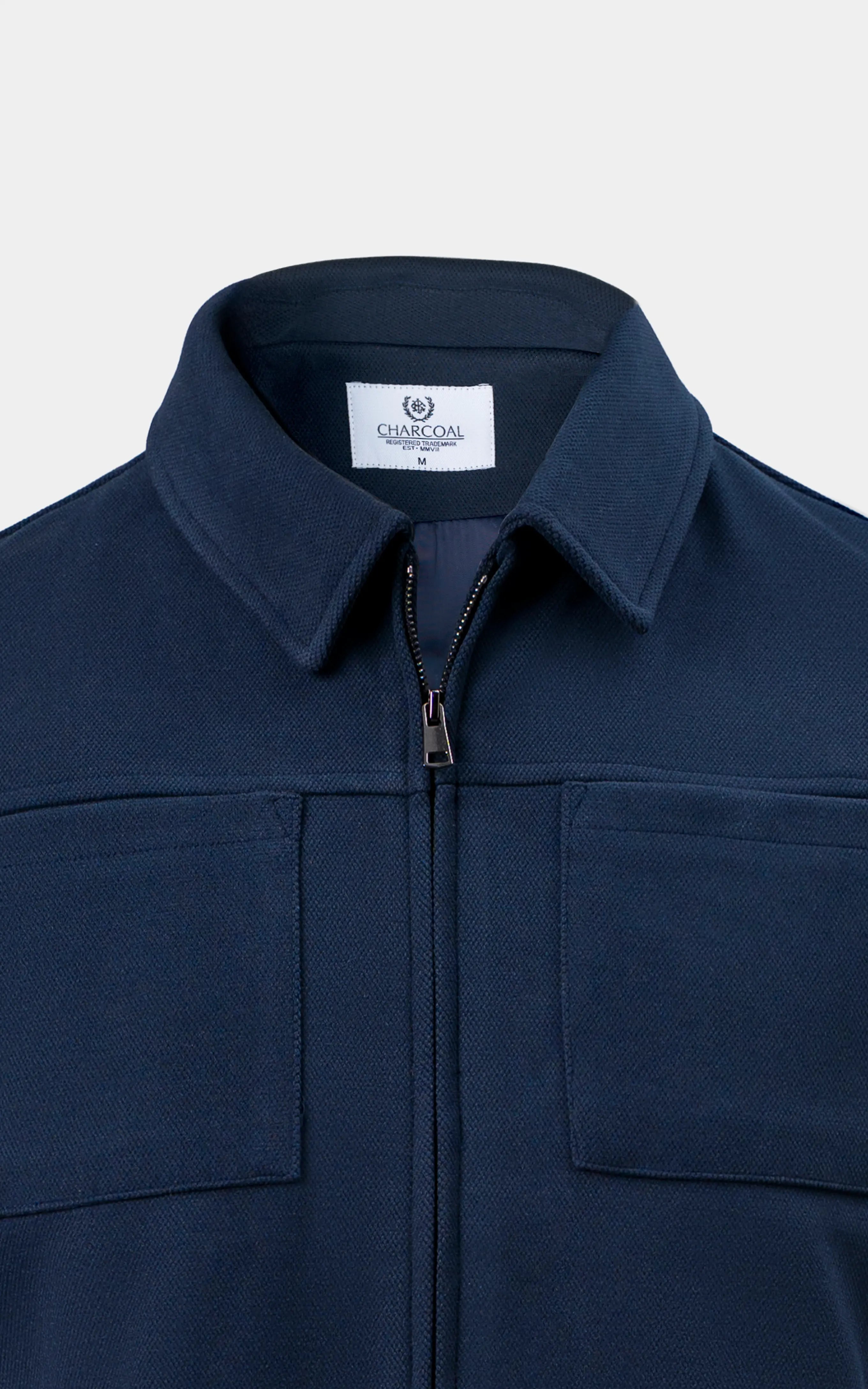 REGULAR FIT FULLSLEEVE COLLAR JACKET NAVY