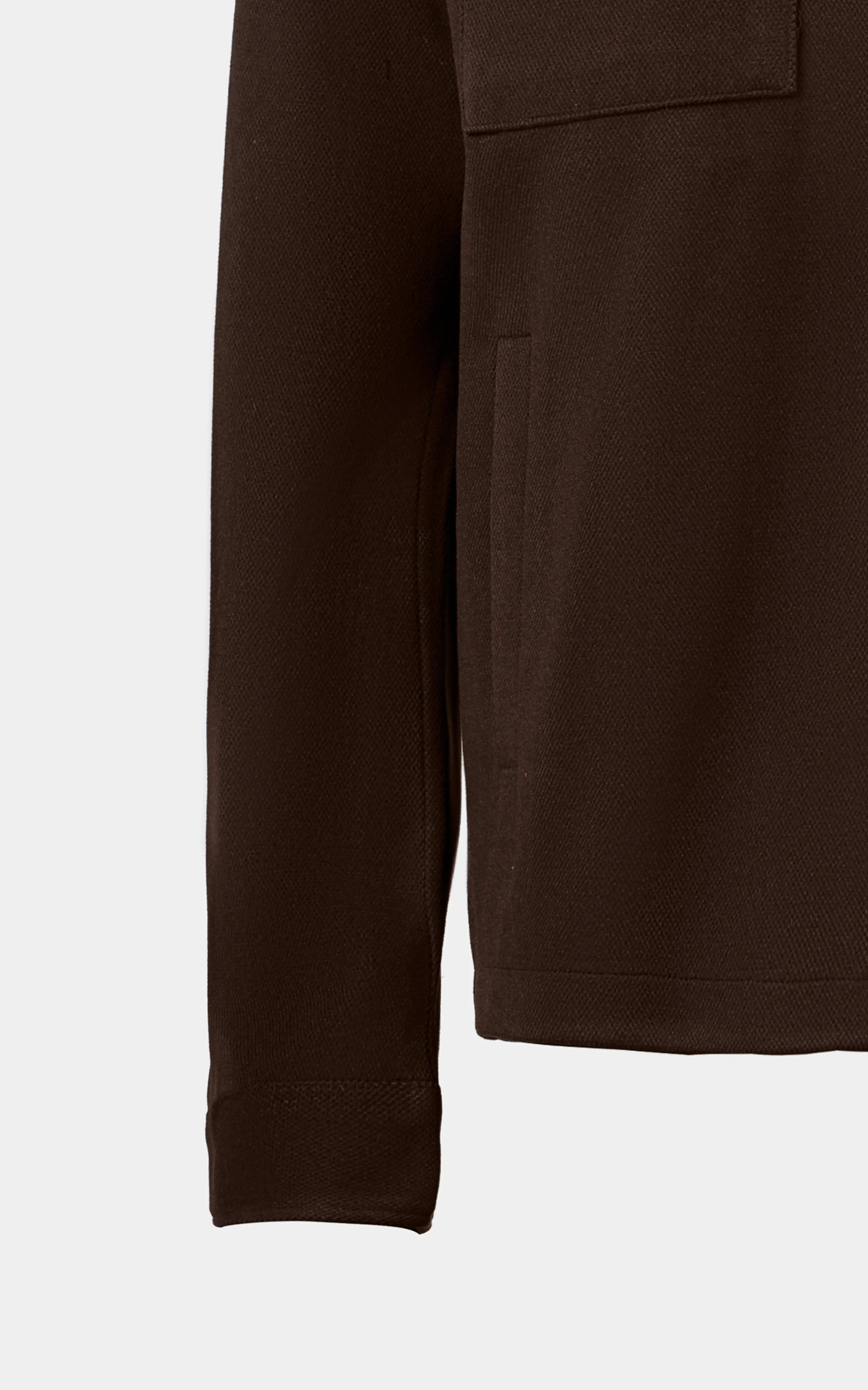 REGULAR FIT FULLSLEEVE COLLAR JACKET BROWN