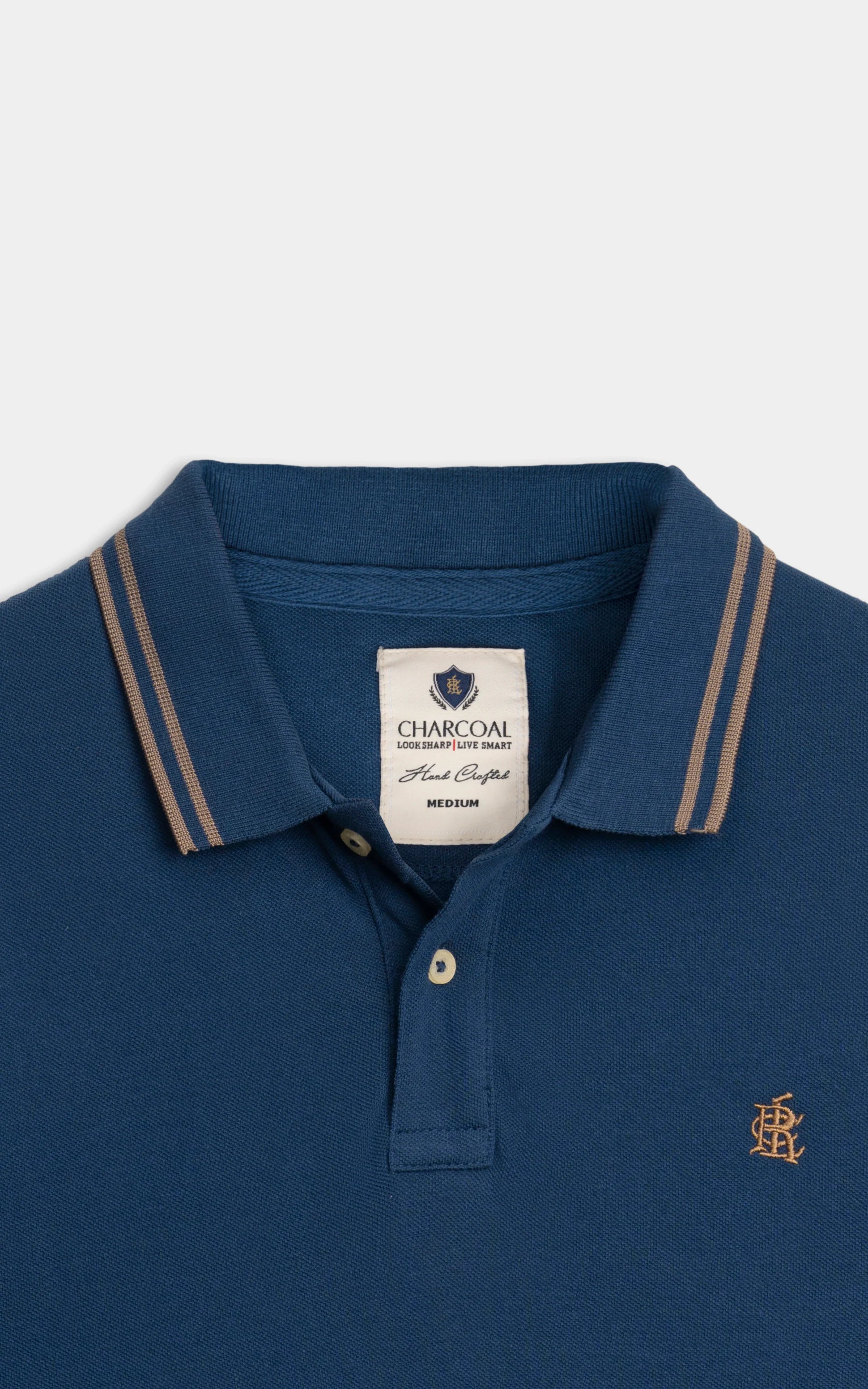 REGULAR FIT TIPPING POLO SHIRT TEAL BLUE