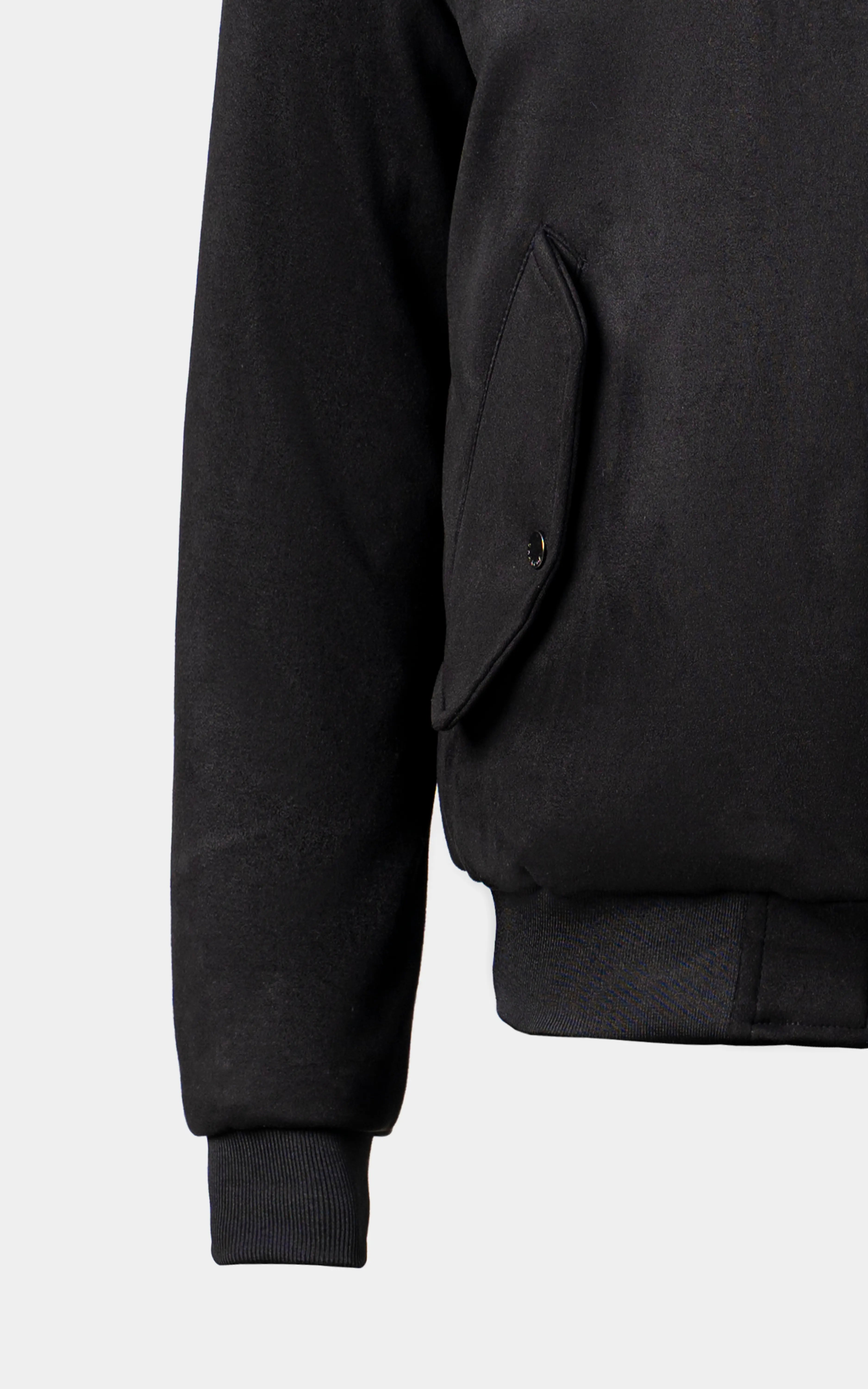 SMART FIT FULLSLEEVE SUEDE BOMBER JACKET BLACK