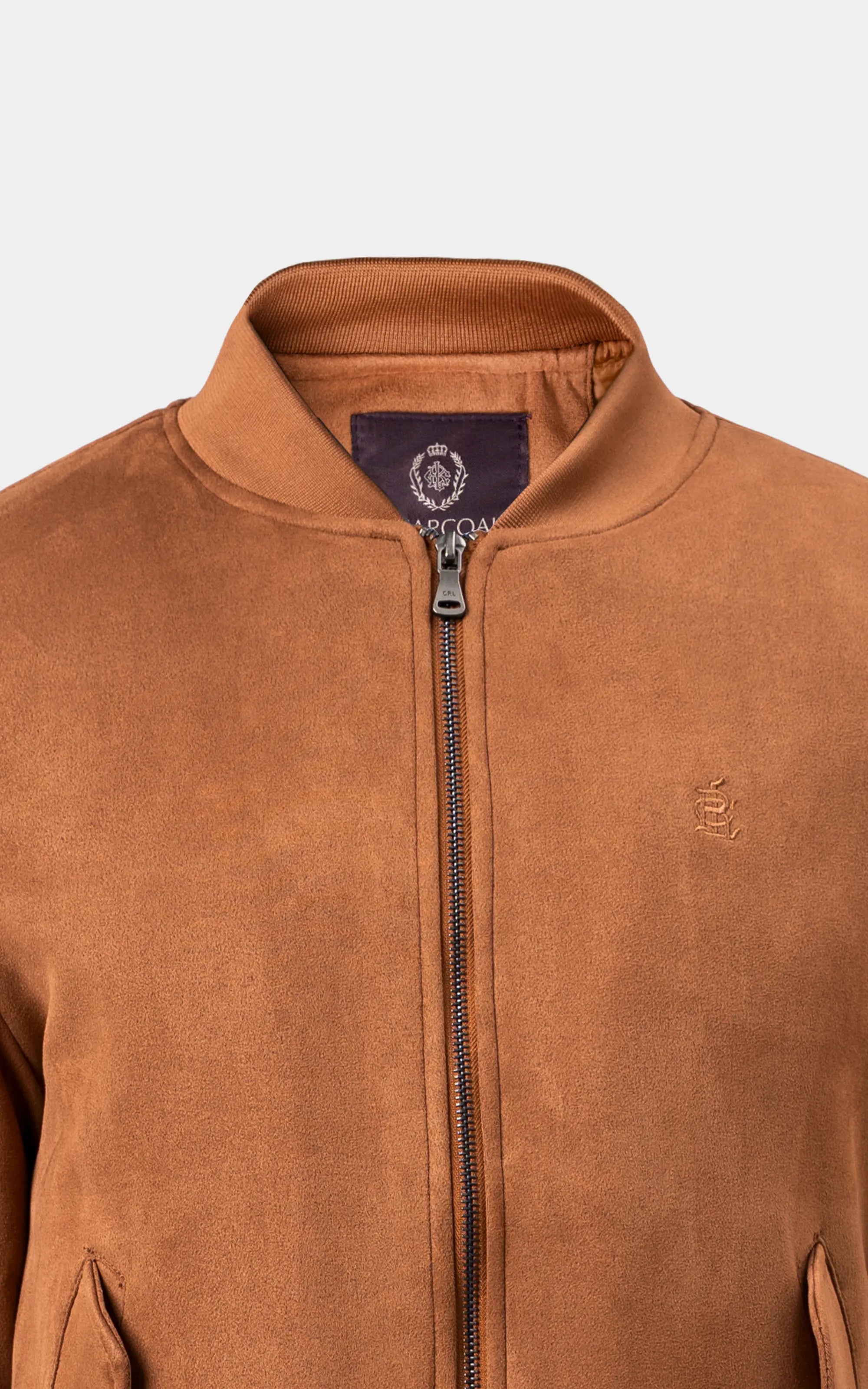 SMART FIT FULLSLEEVE SUEDE BOMBER JACKET RUST