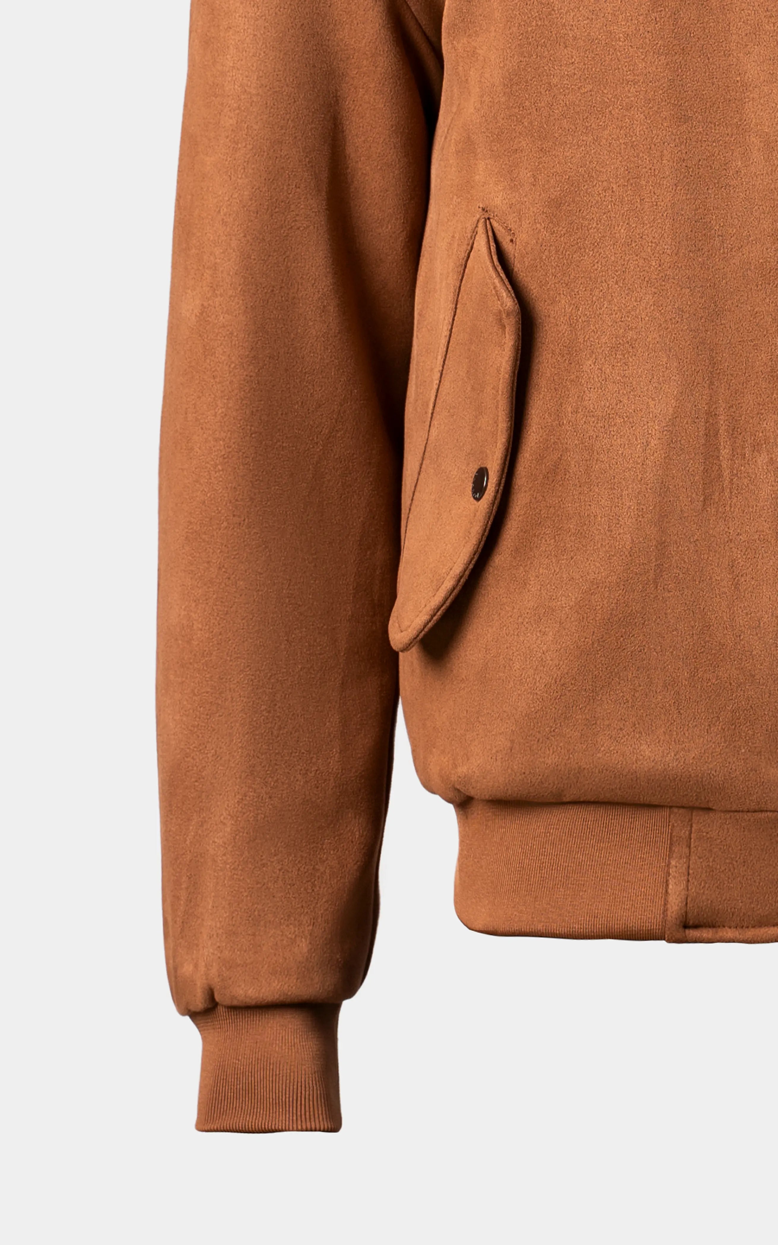 SMART FIT FULLSLEEVE SUEDE BOMBER JACKET RUST