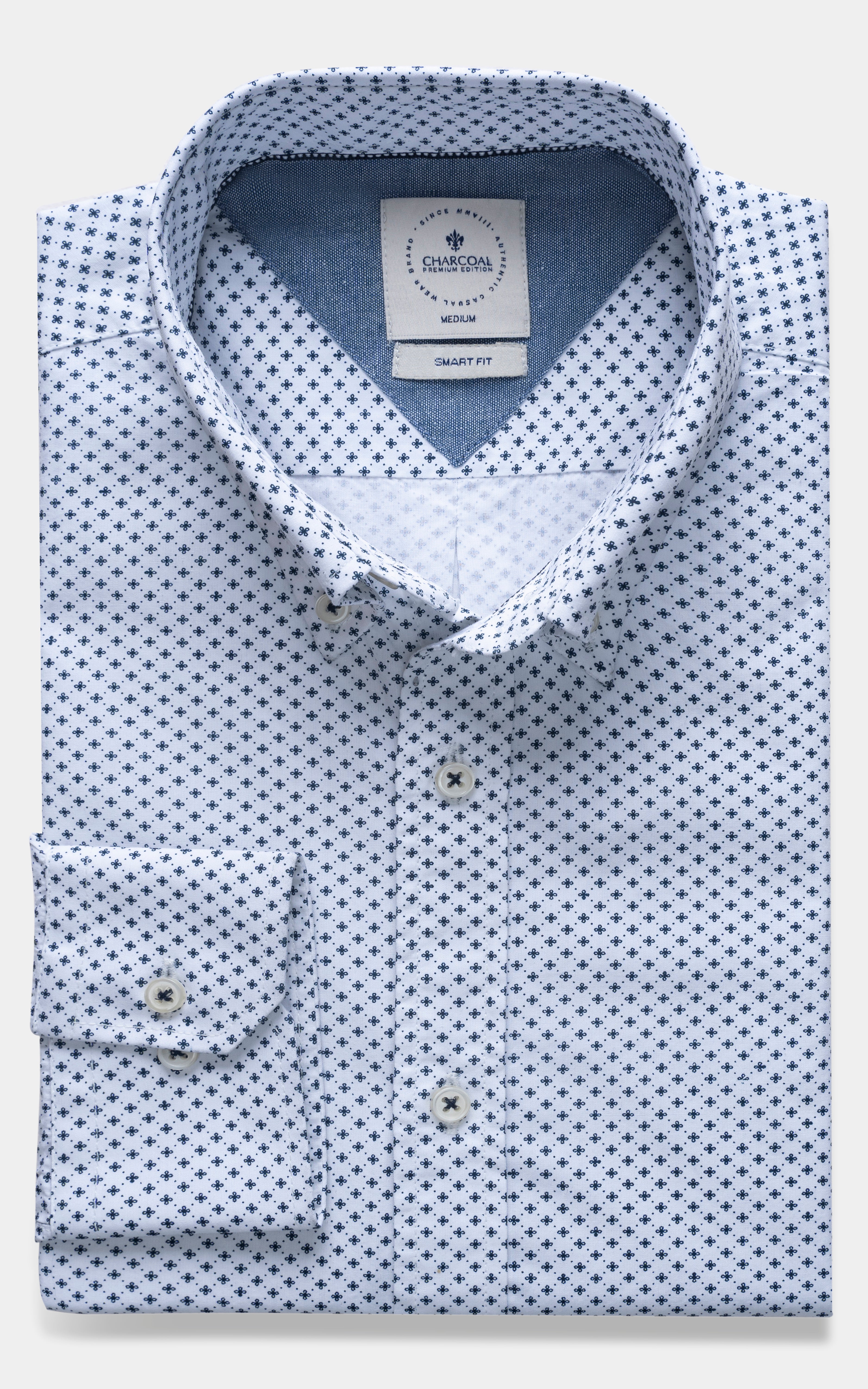 SMART FIT SHIRT WHITE PRINTED