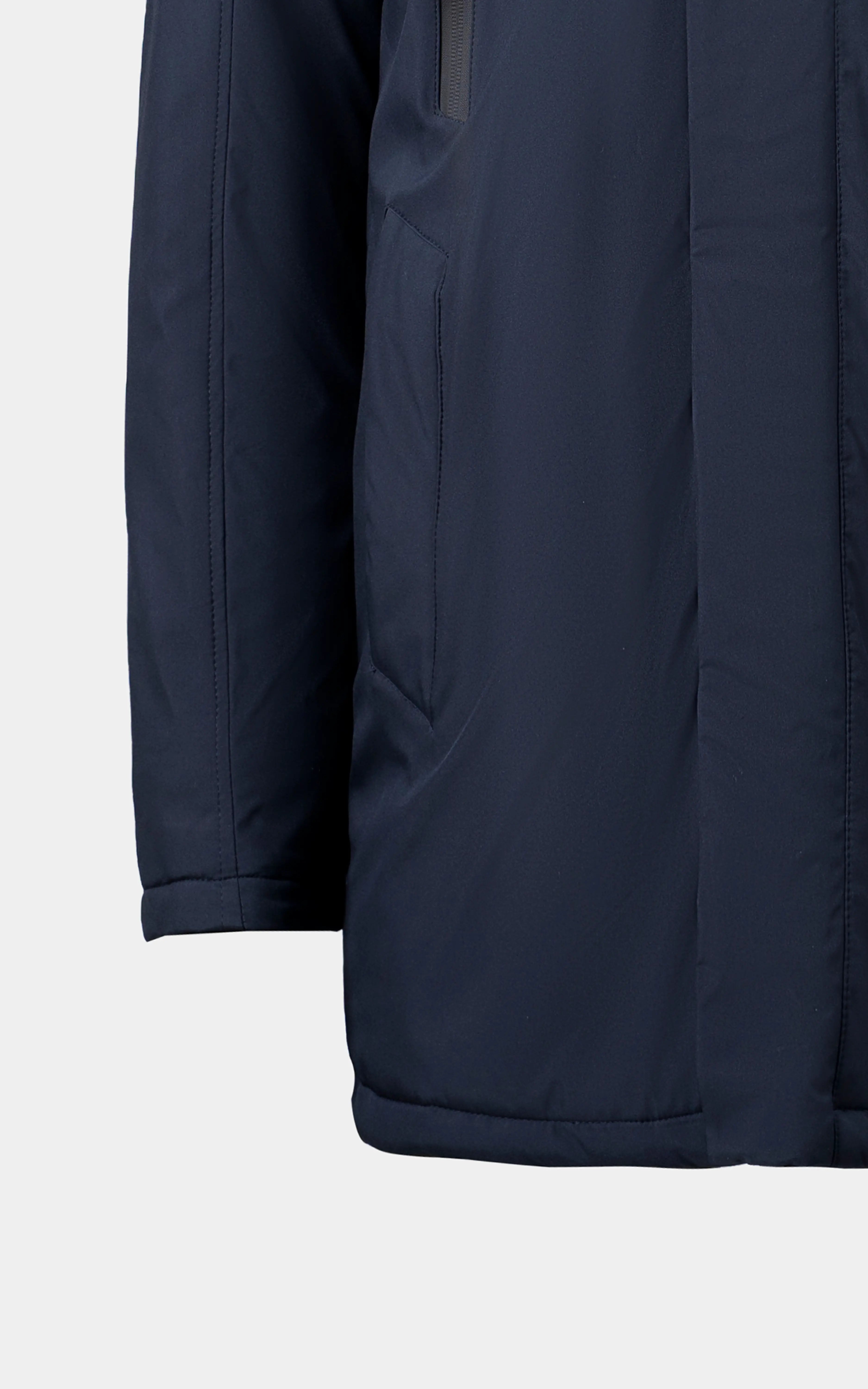 REGULAR FIT FULLSLEEVE PUFFER LONG JACKET NAVY
